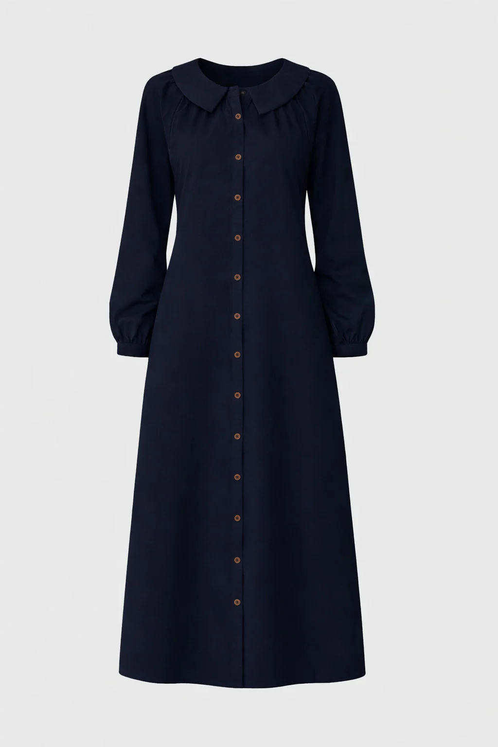 Navy Peter Pan Collar Shirt Dress - Image 6