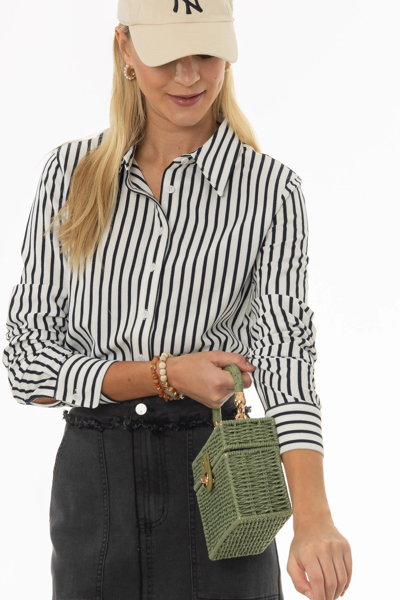Navy Polo Button Up Shirt