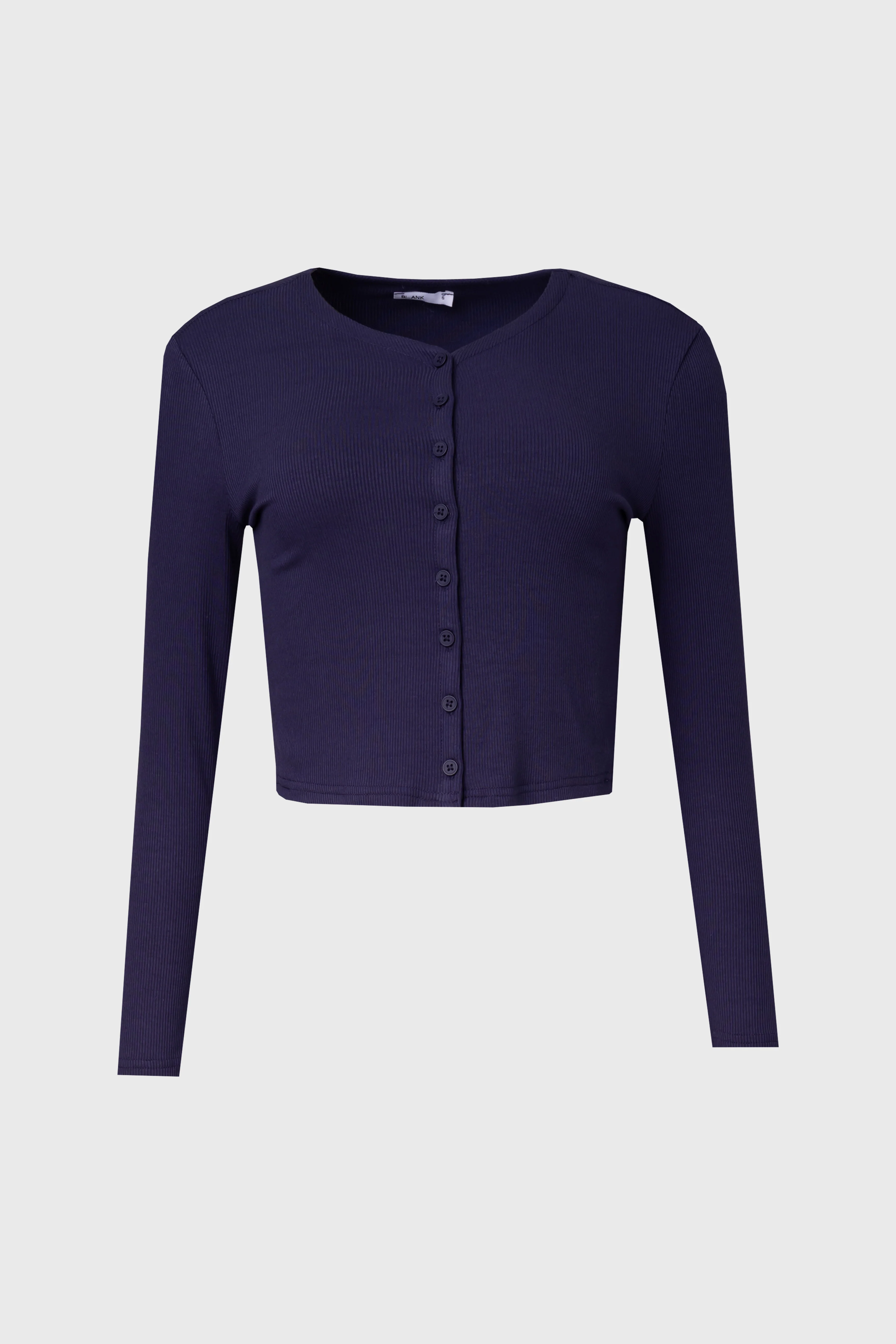 Navy Ribbed Cardigan - Image 5