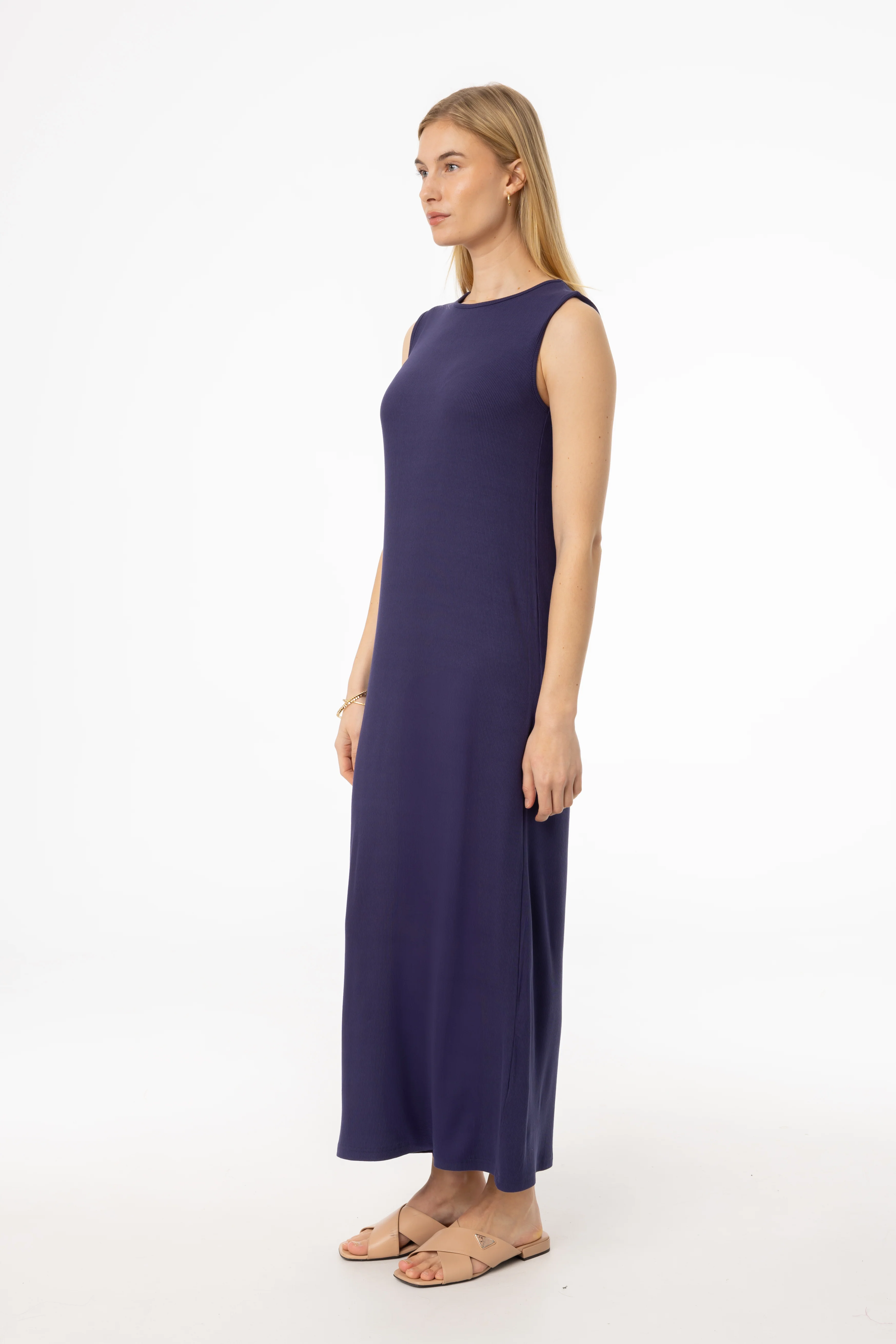 Navy Ribbed Maxi Jumper - Image 2
