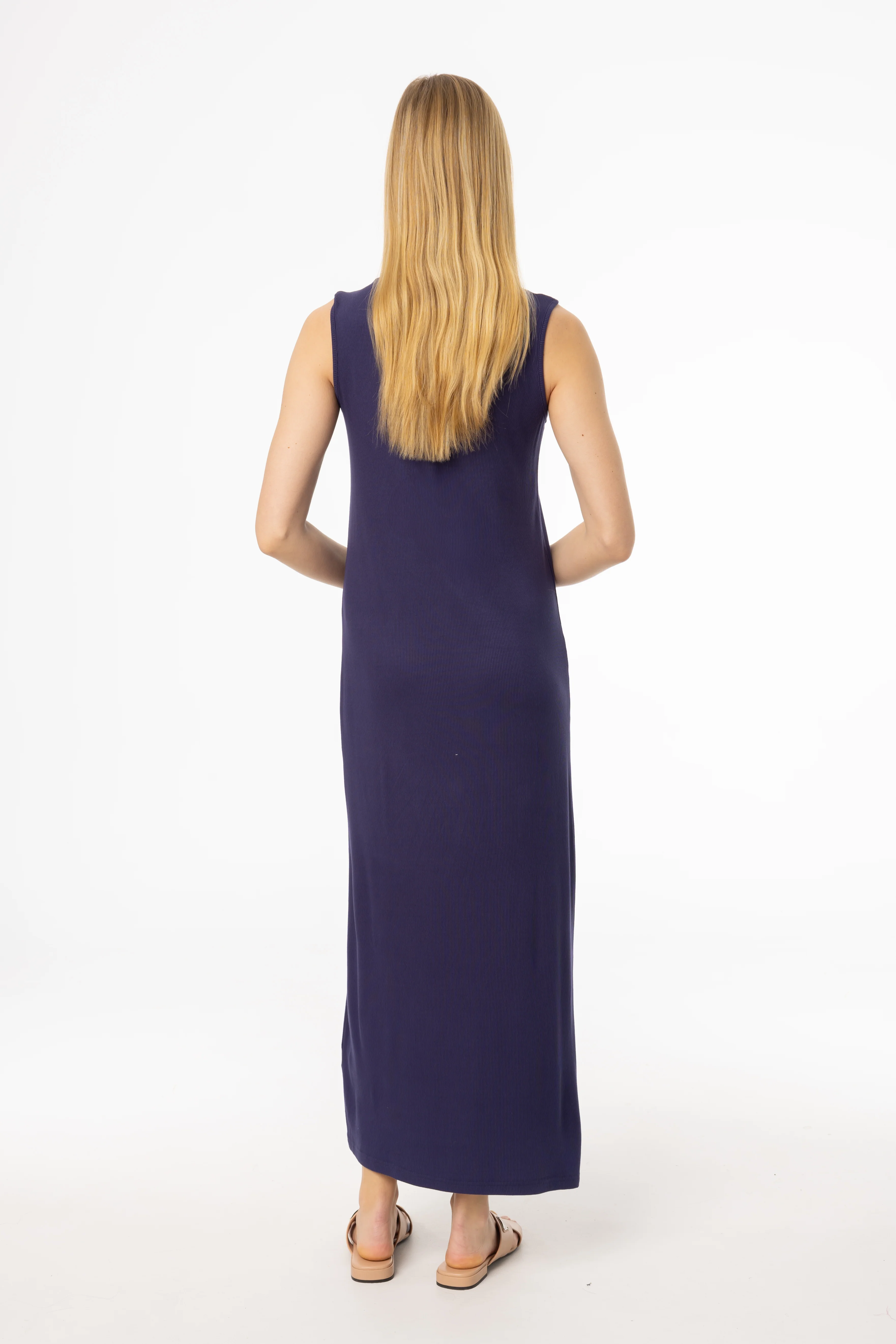 Navy Ribbed Maxi Jumper - Image 3