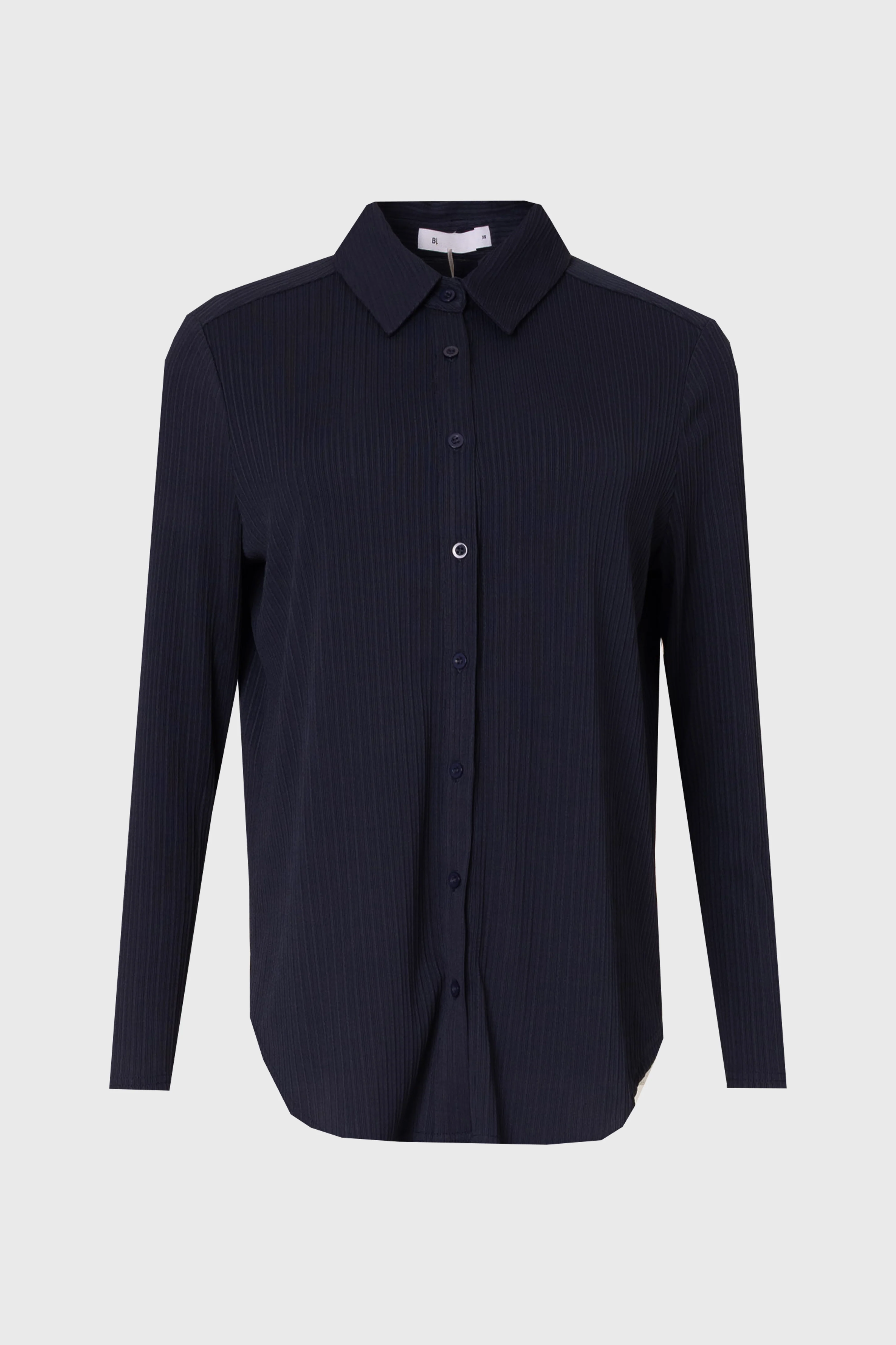 Navy Ribbed Textured Shirt - Image 6