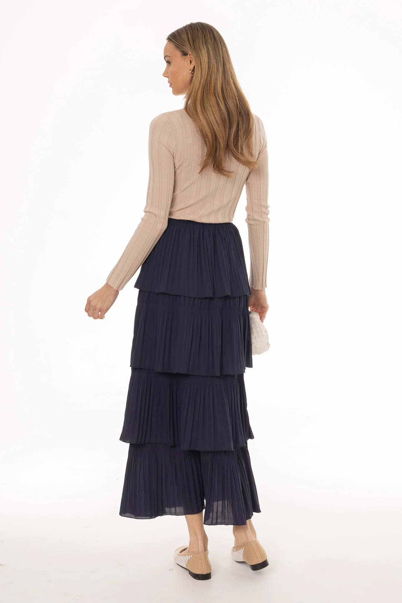 Navy Ruffle Maxi Skirt - Image 5