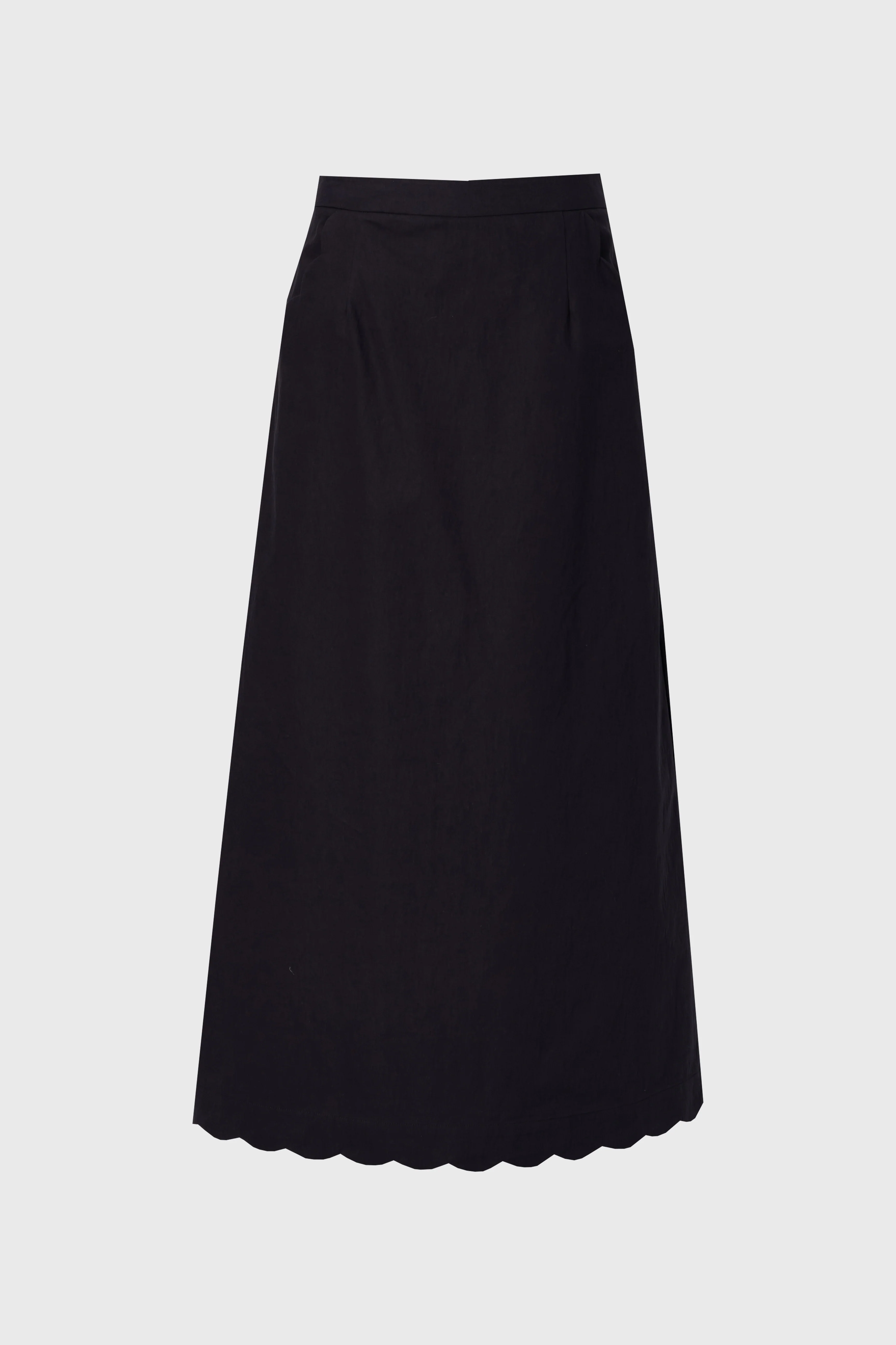 Navy Scalloped Maxi Skirt - Image 5