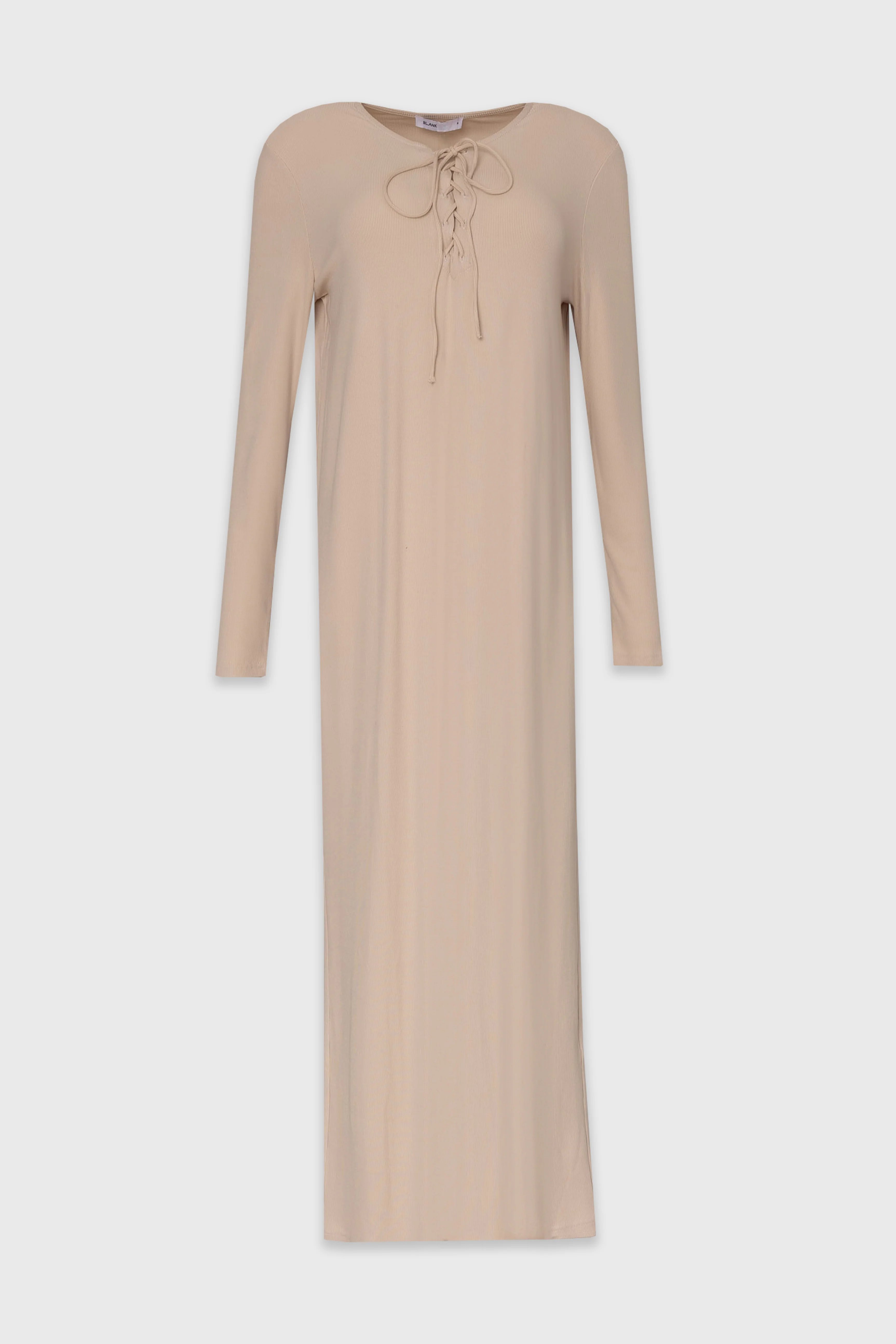 Oatmeal Criss Cross Tie Maxi Dress - Image 6