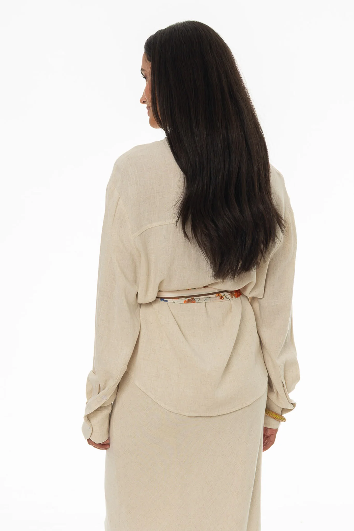 Oatmeal Linen Feel Blouse - Image 4