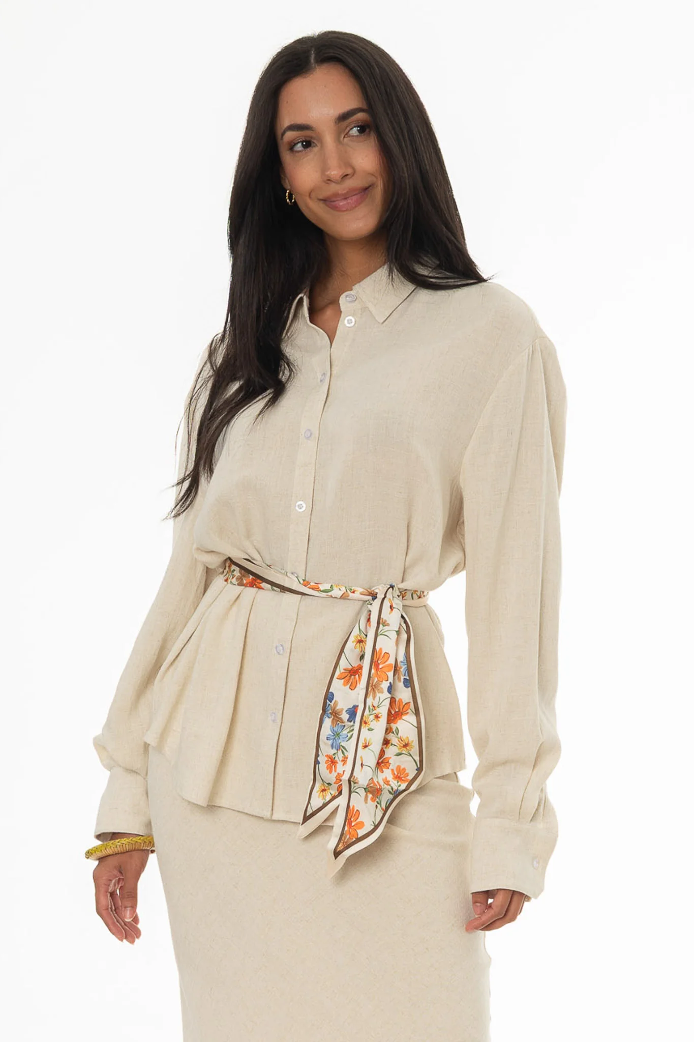 Oatmeal Linen Feel Blouse - Image 5