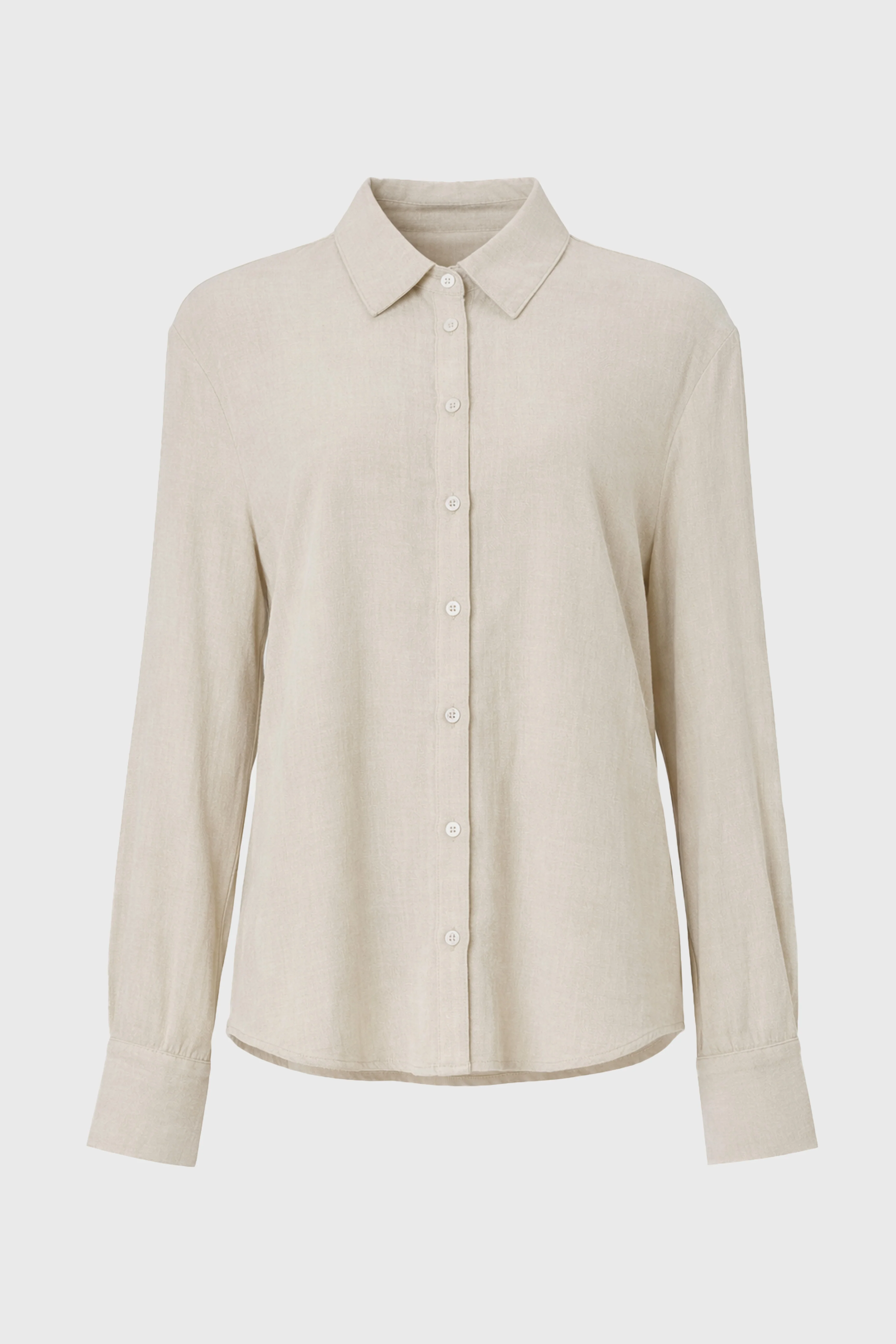 Oatmeal Linen Feel Blouse - Image 6