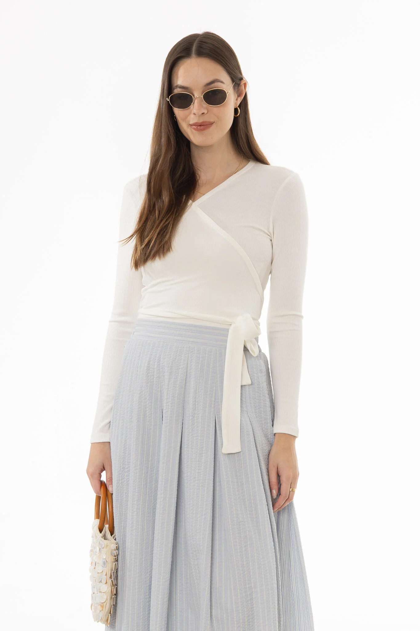 Off White Wrap T-Shirt - Image 5