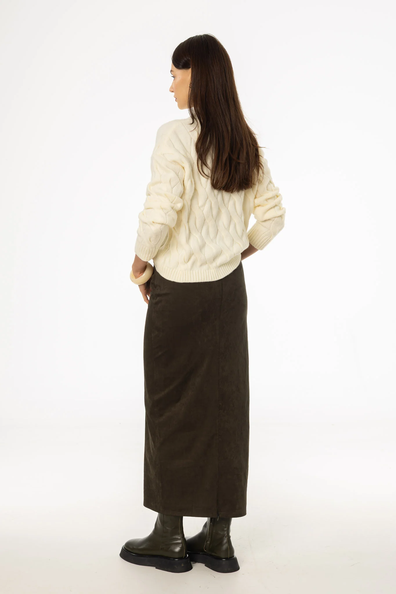 Olive Everyday Microsuede Skirt - Image 3