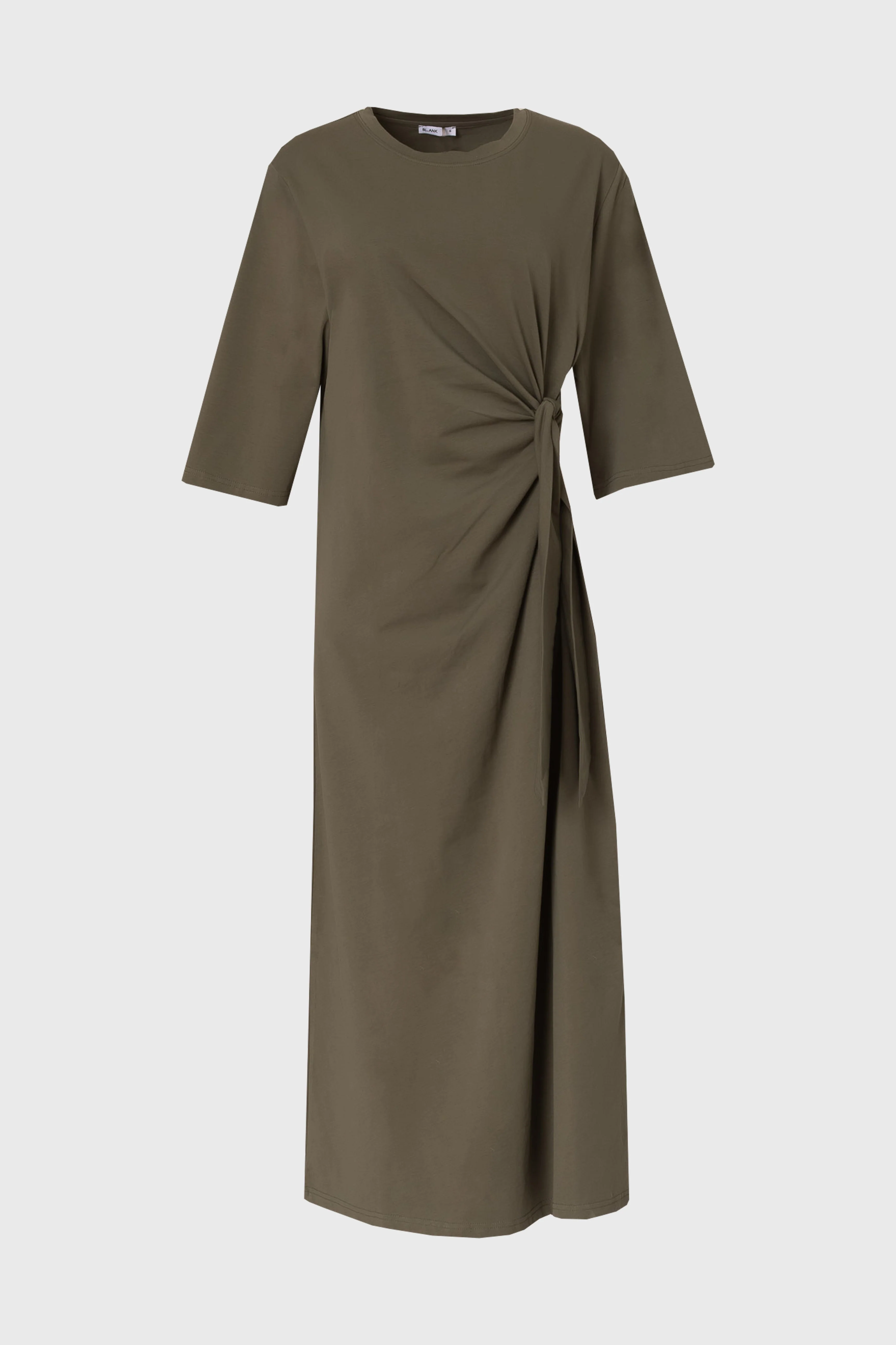 Olive Side Tie T-Shirt Maxi Dress - Image 6