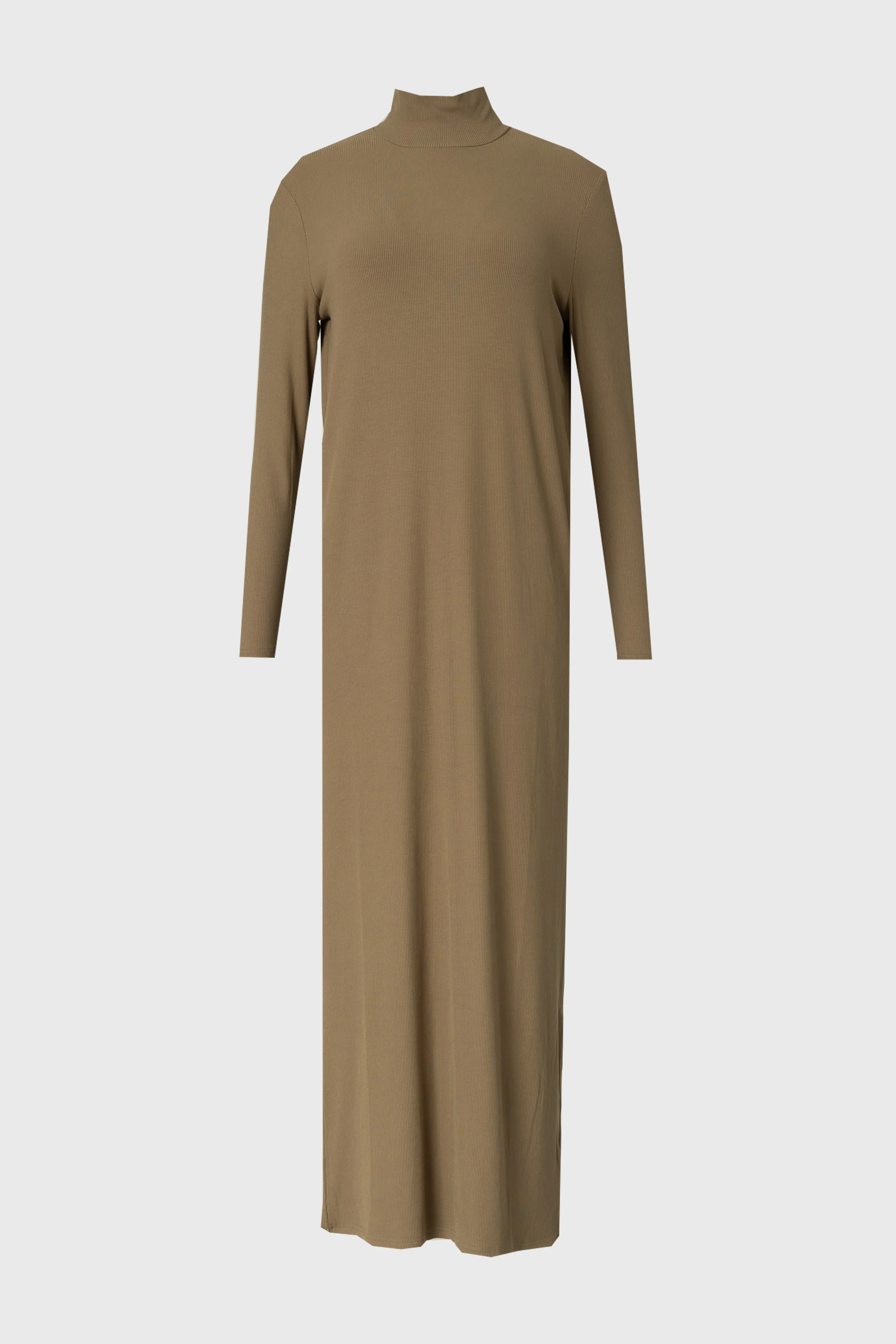 Olive Turtleneck Basic Maxi Dress - Image 6