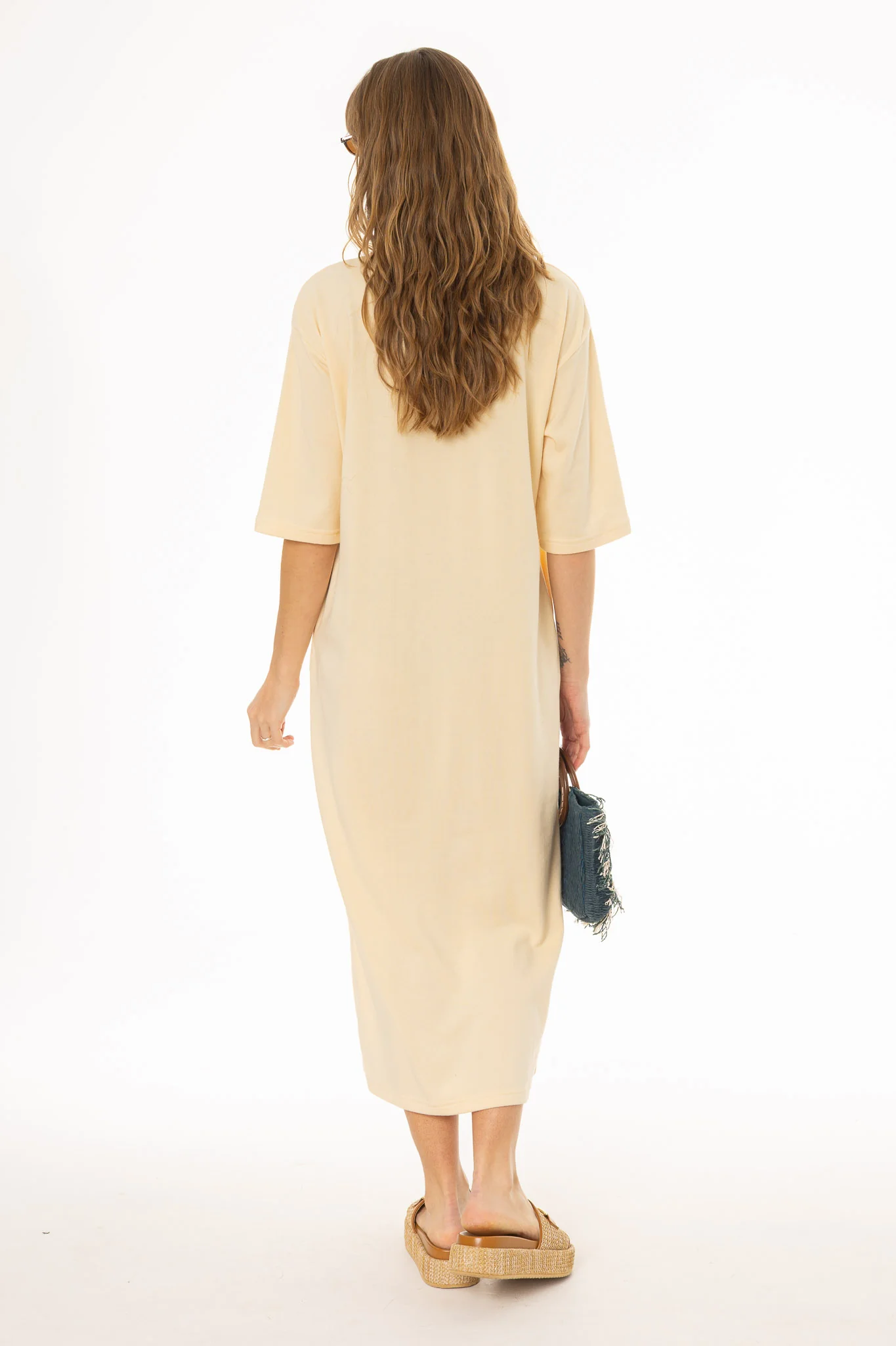 Pale Yellow Terry Maxi Dress - Image 4