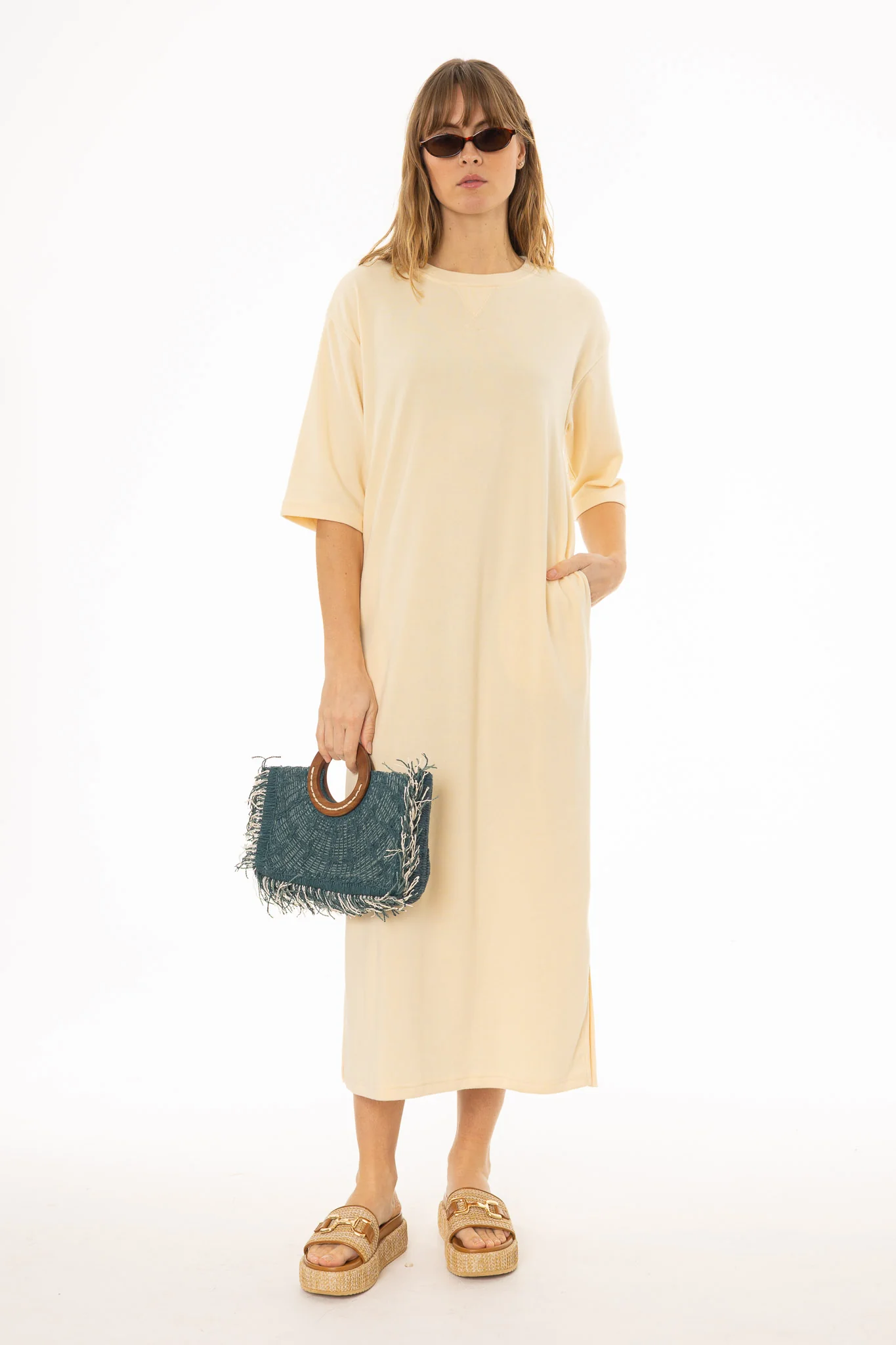 Pale Yellow Terry Maxi Dress - Image 5