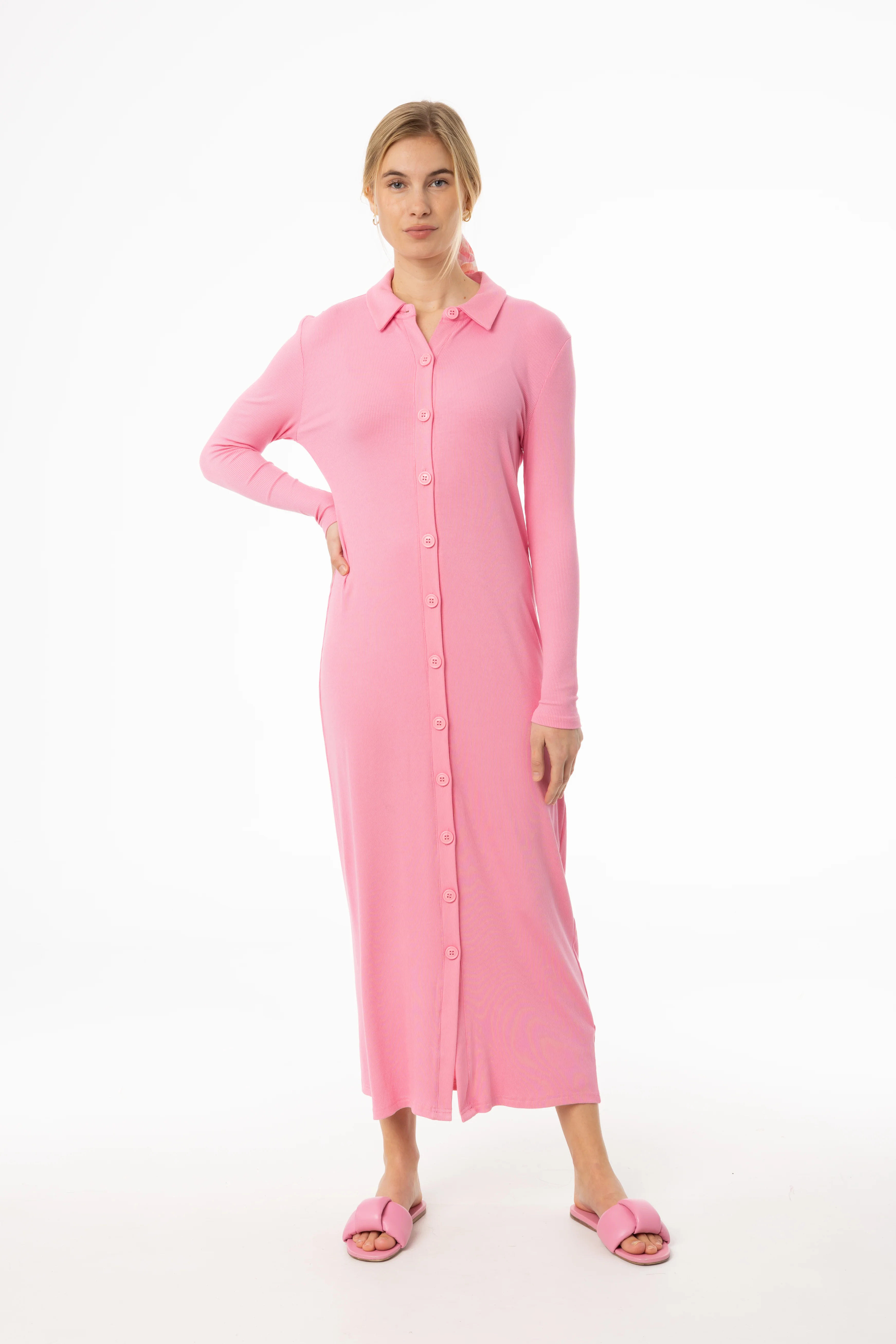 Pink Cardi Maxi Dress - Image 4