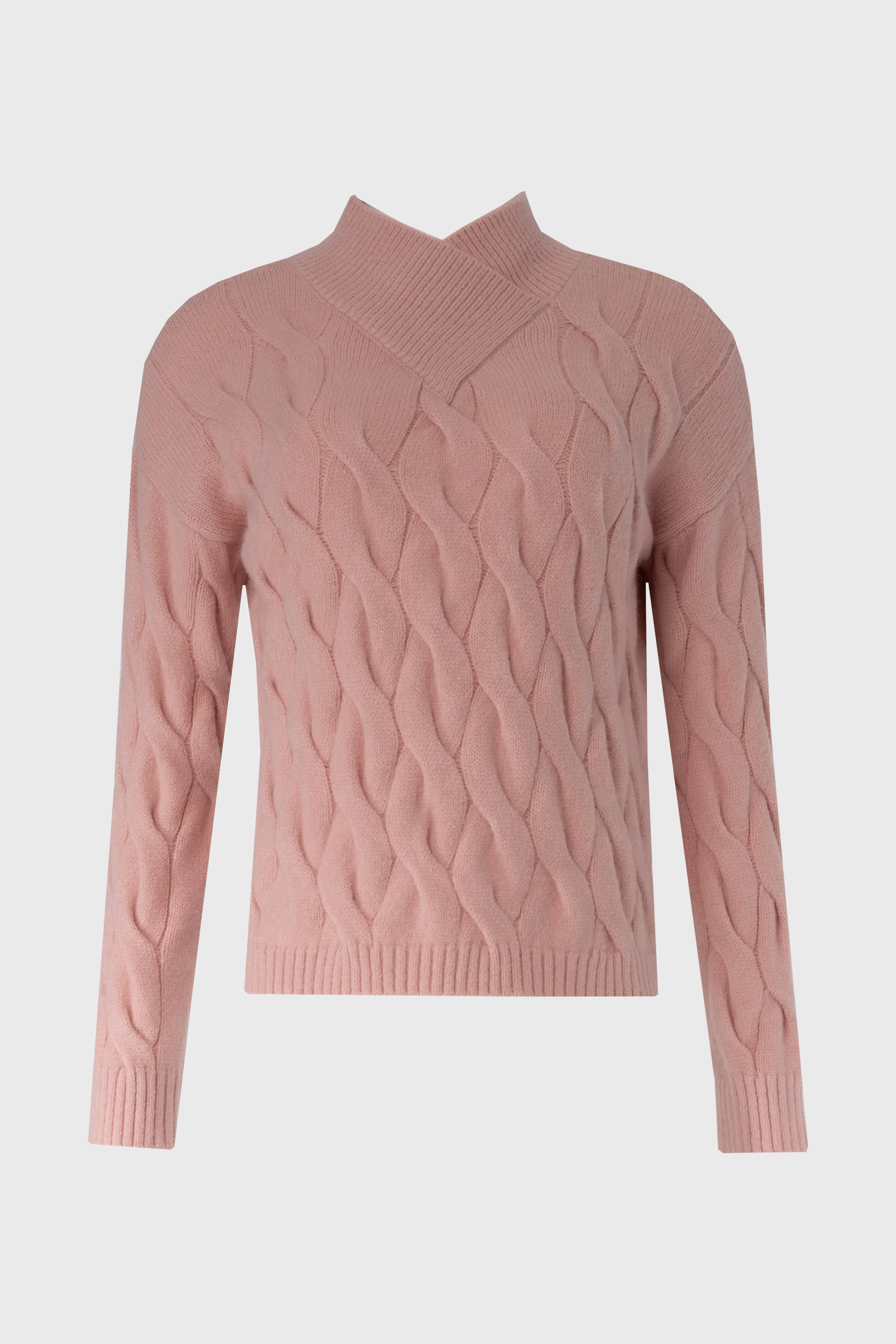 Pink Collar Detail Cable Knit Sweater - Image 5