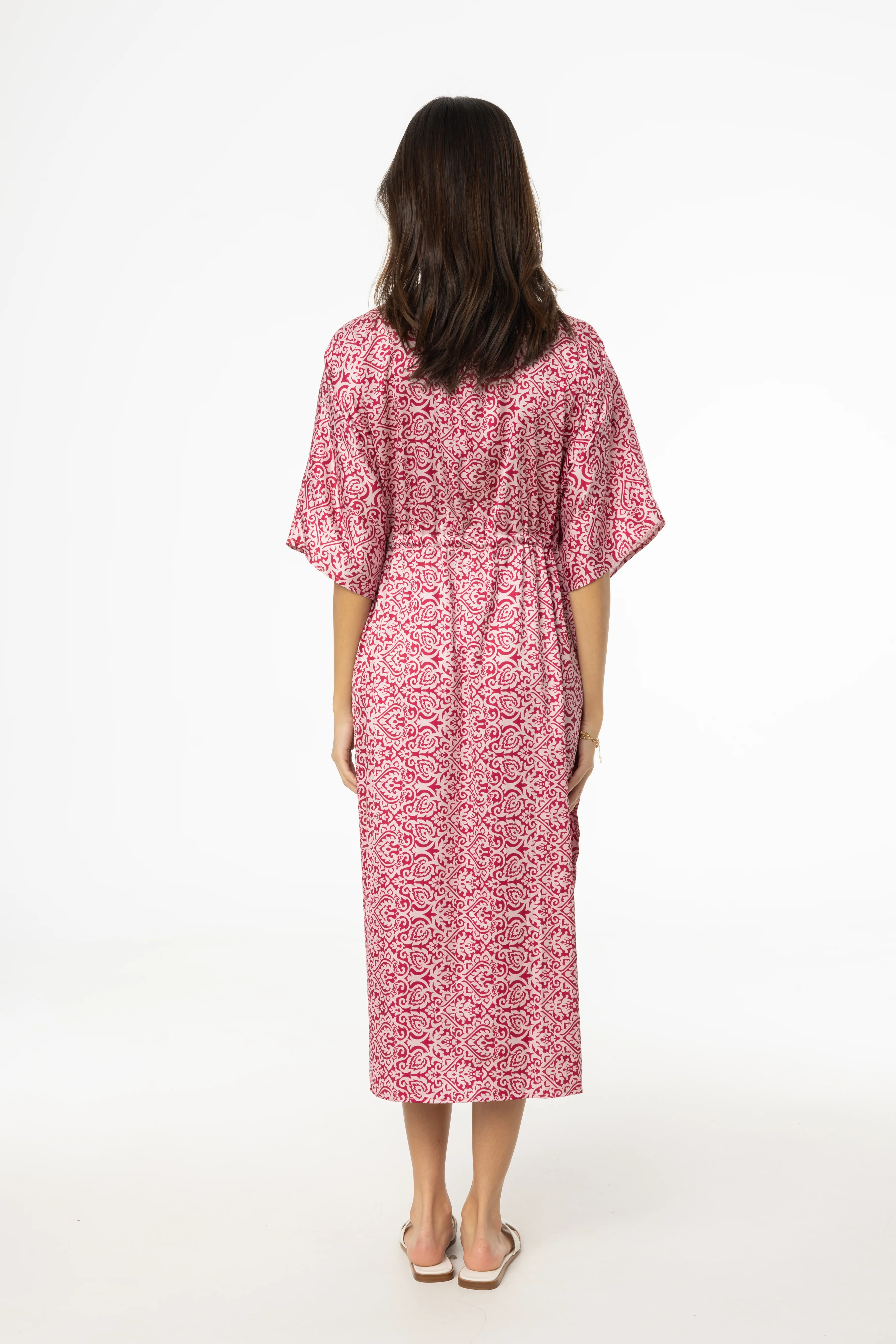 Pink Multi Printed Cover Up Dress - Image 3
