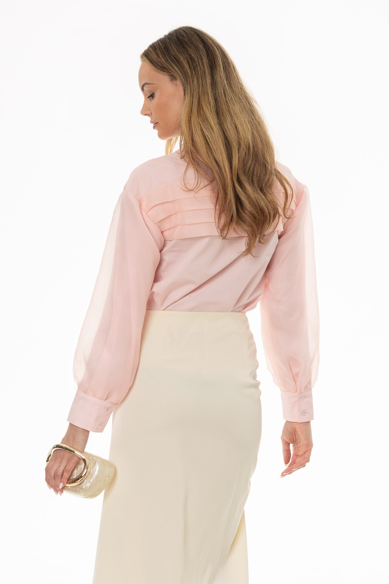 Pink Organza Cotton Blouse - Image 4