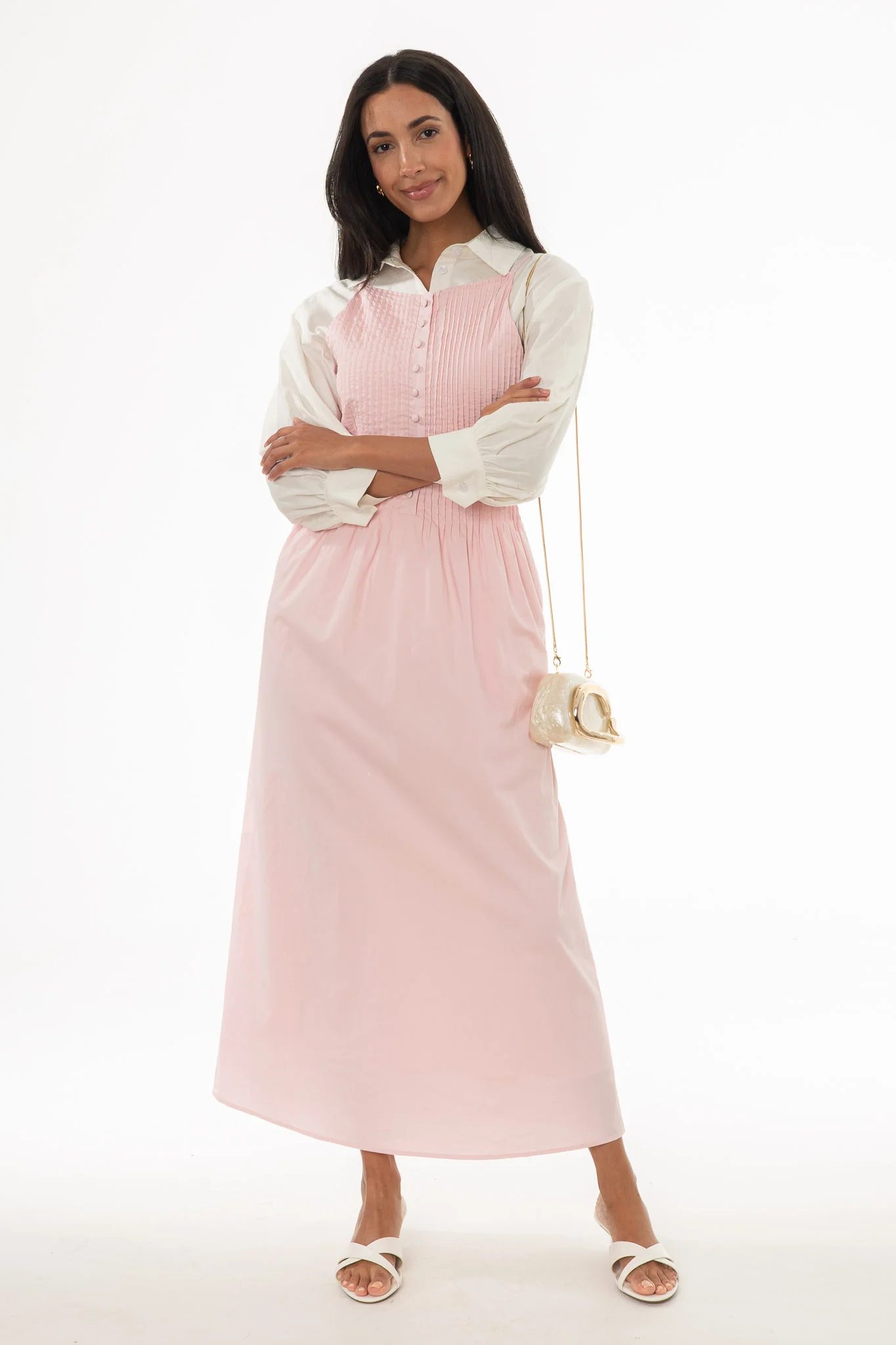 Pink Pintuck Cotton Maxi Jumper - Image 4
