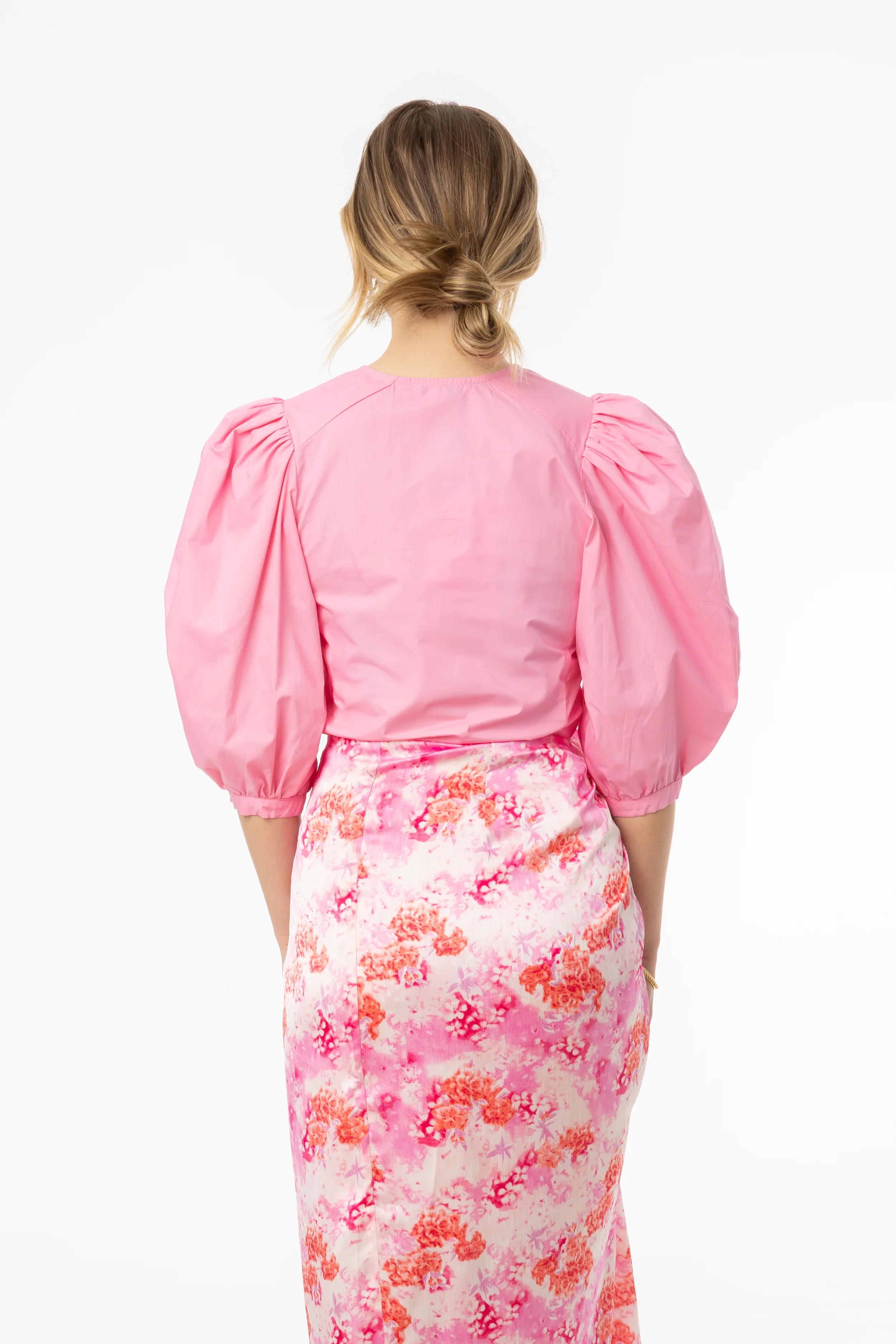 Pink Puff Sleeve Blouse - Image 3