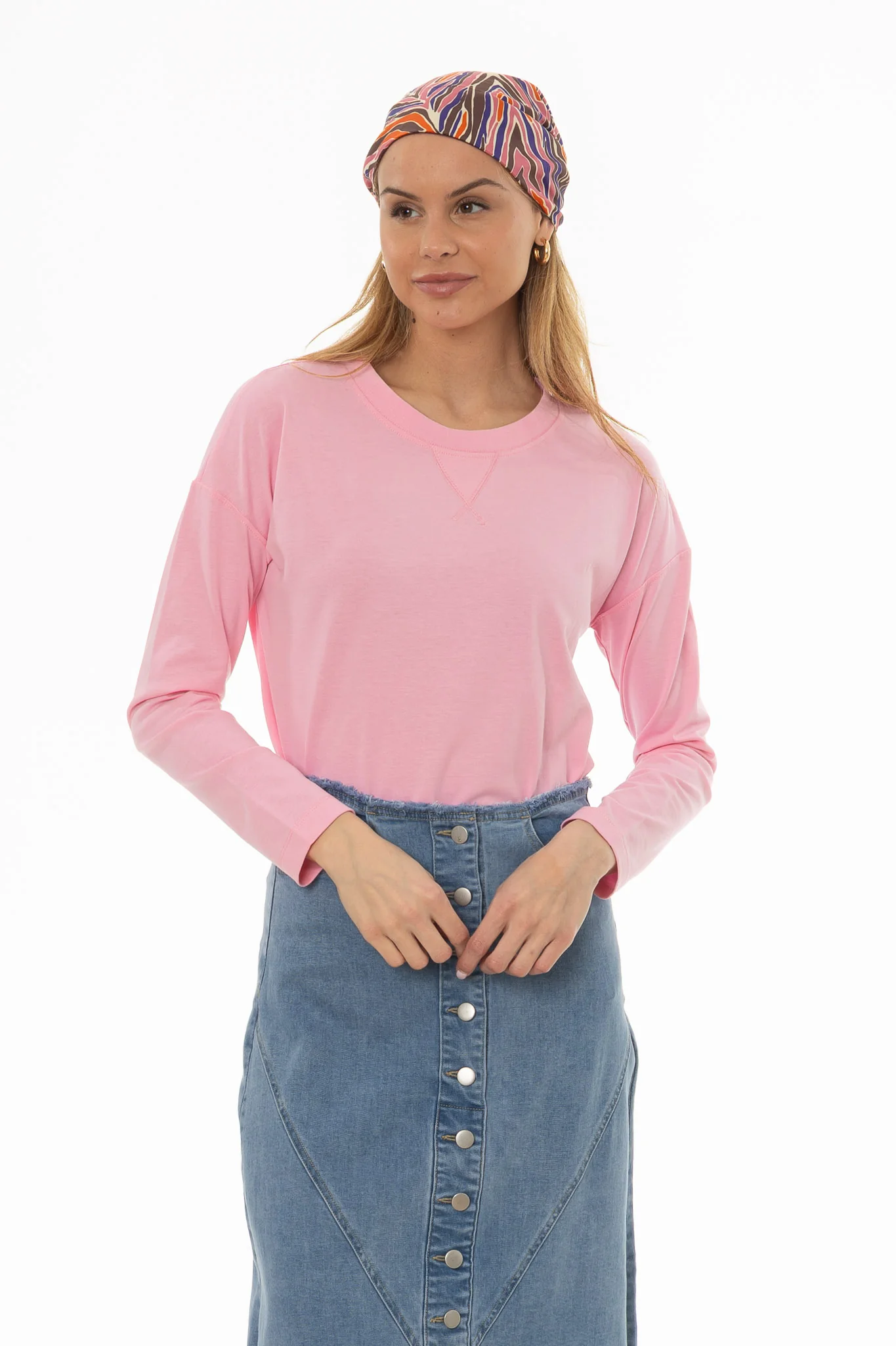 Pink Relaxed Fit long Sleeve T-Shirt - Image 3
