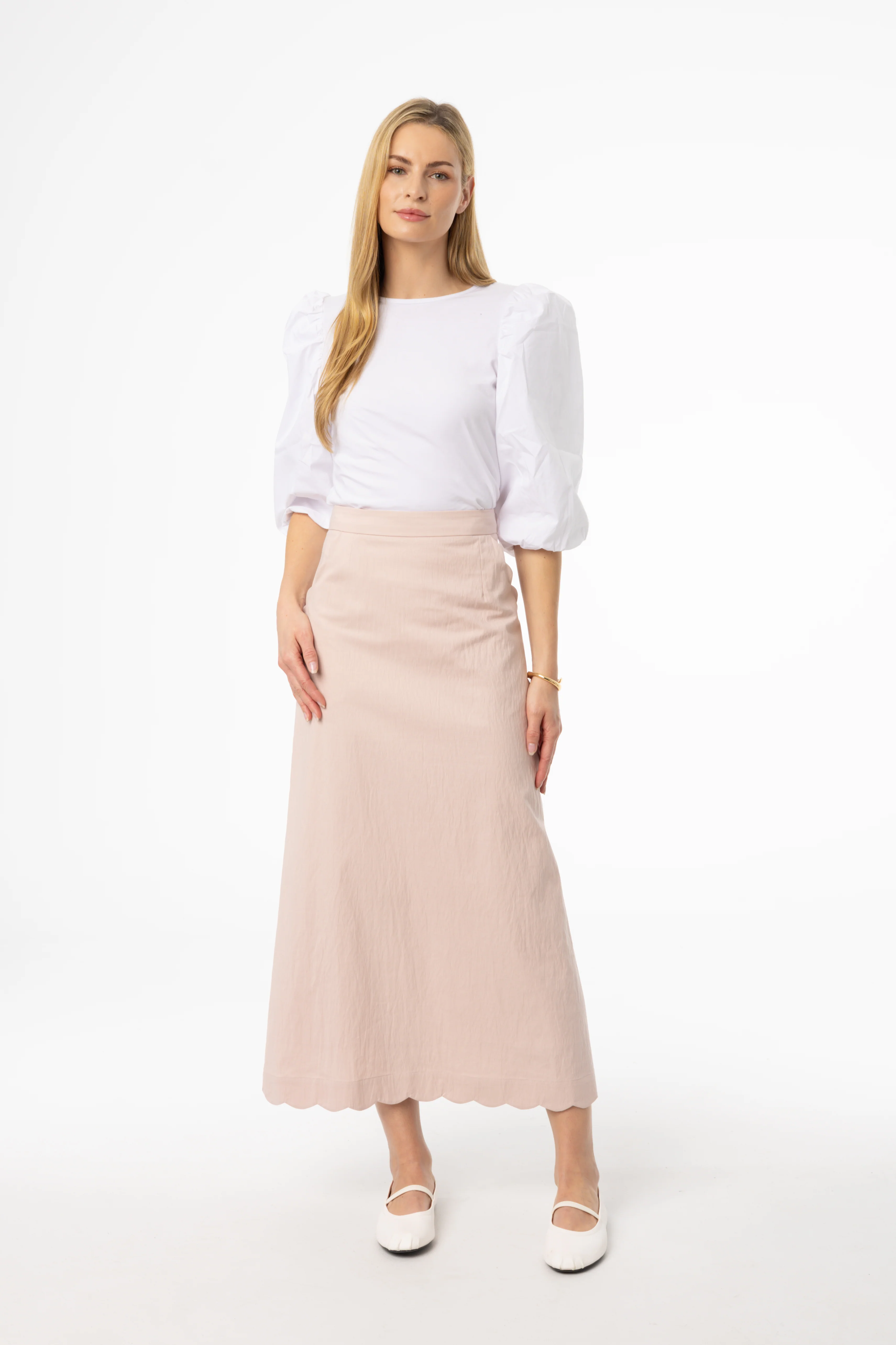 Pink Scalloped Maxi Skirt - Image 4