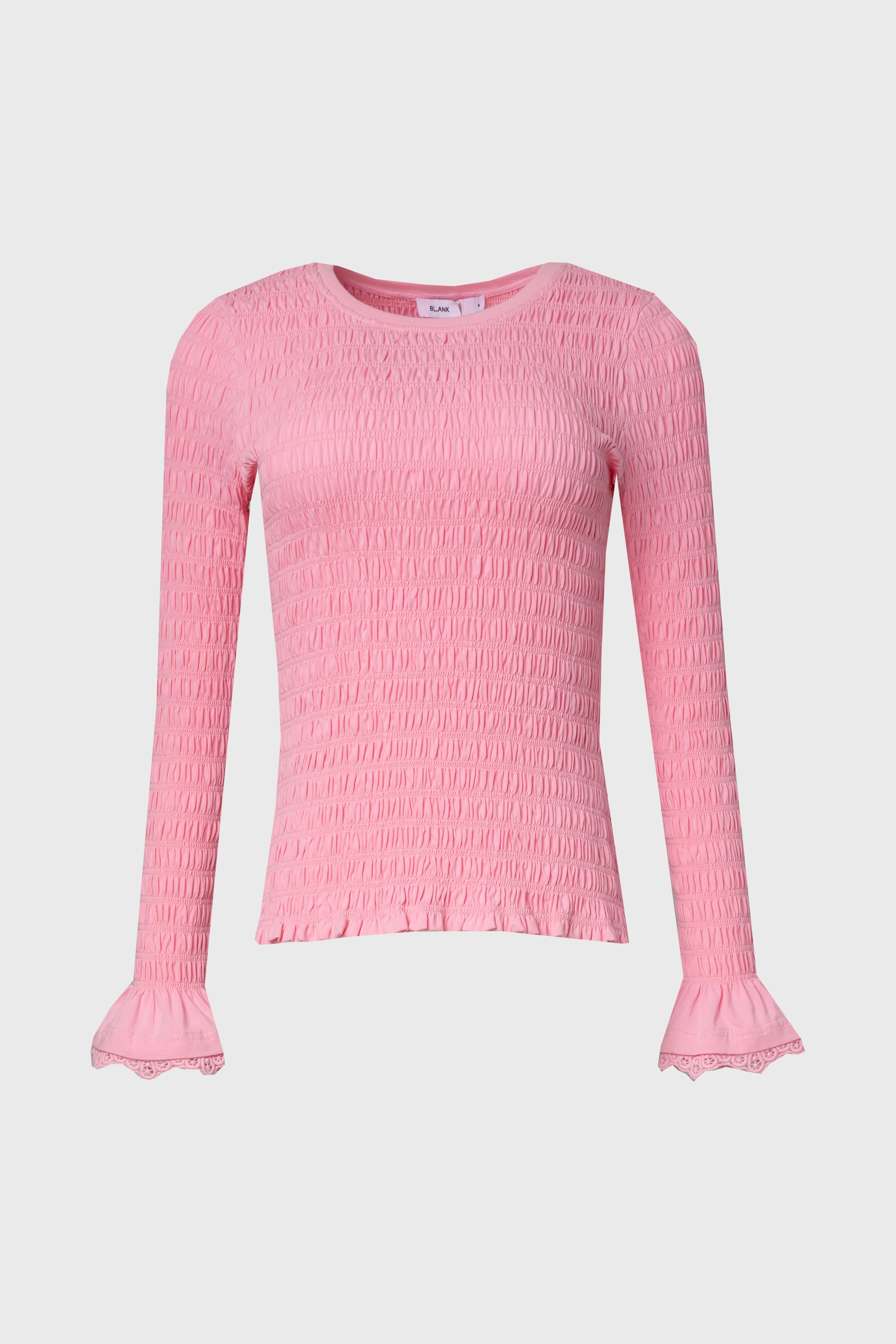 Pink Smocked Ruffle Sleeve T-Shirt - Image 5