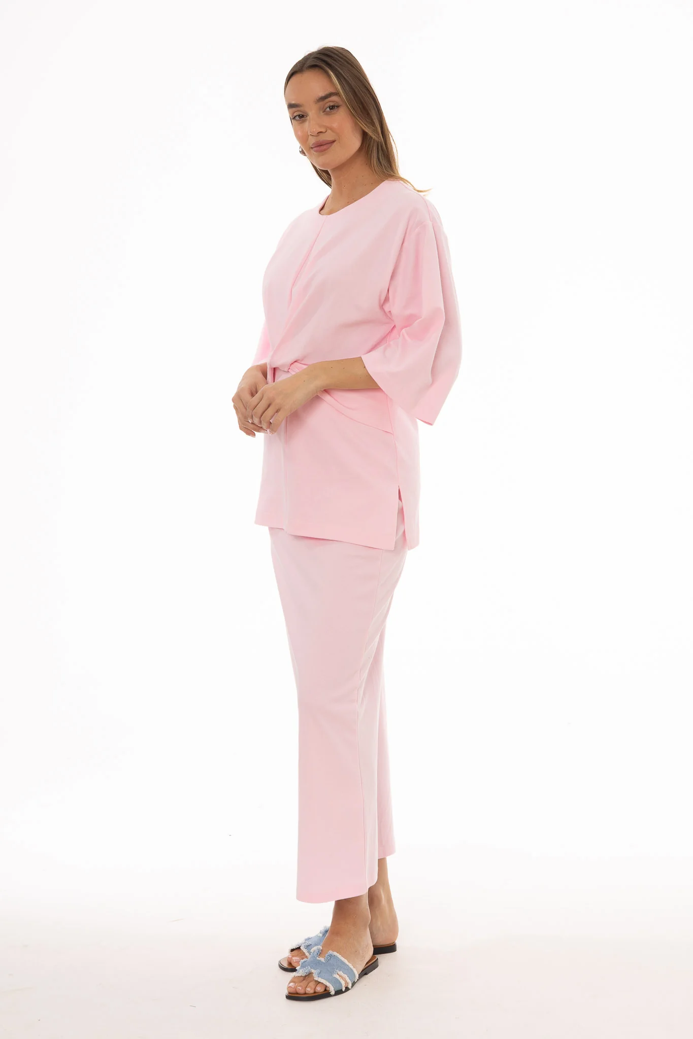 Pink Textured Skirt Legging - Image 3