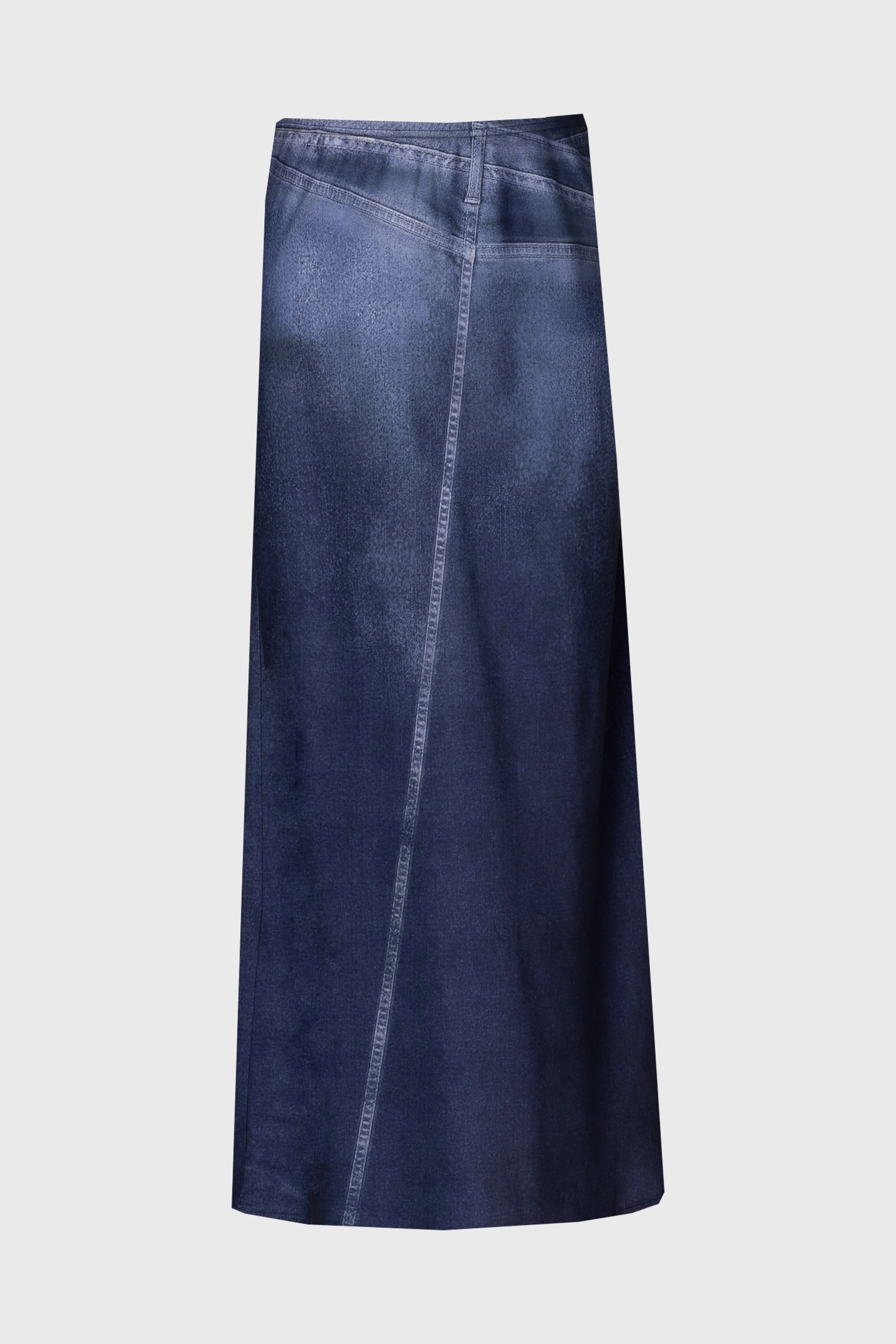 Printed Faux Denim Slip Skirt - Image 5