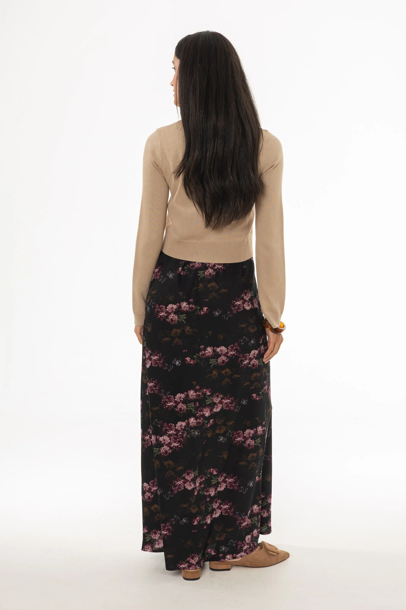Purple Floral Printed Slip Dress - Image 4