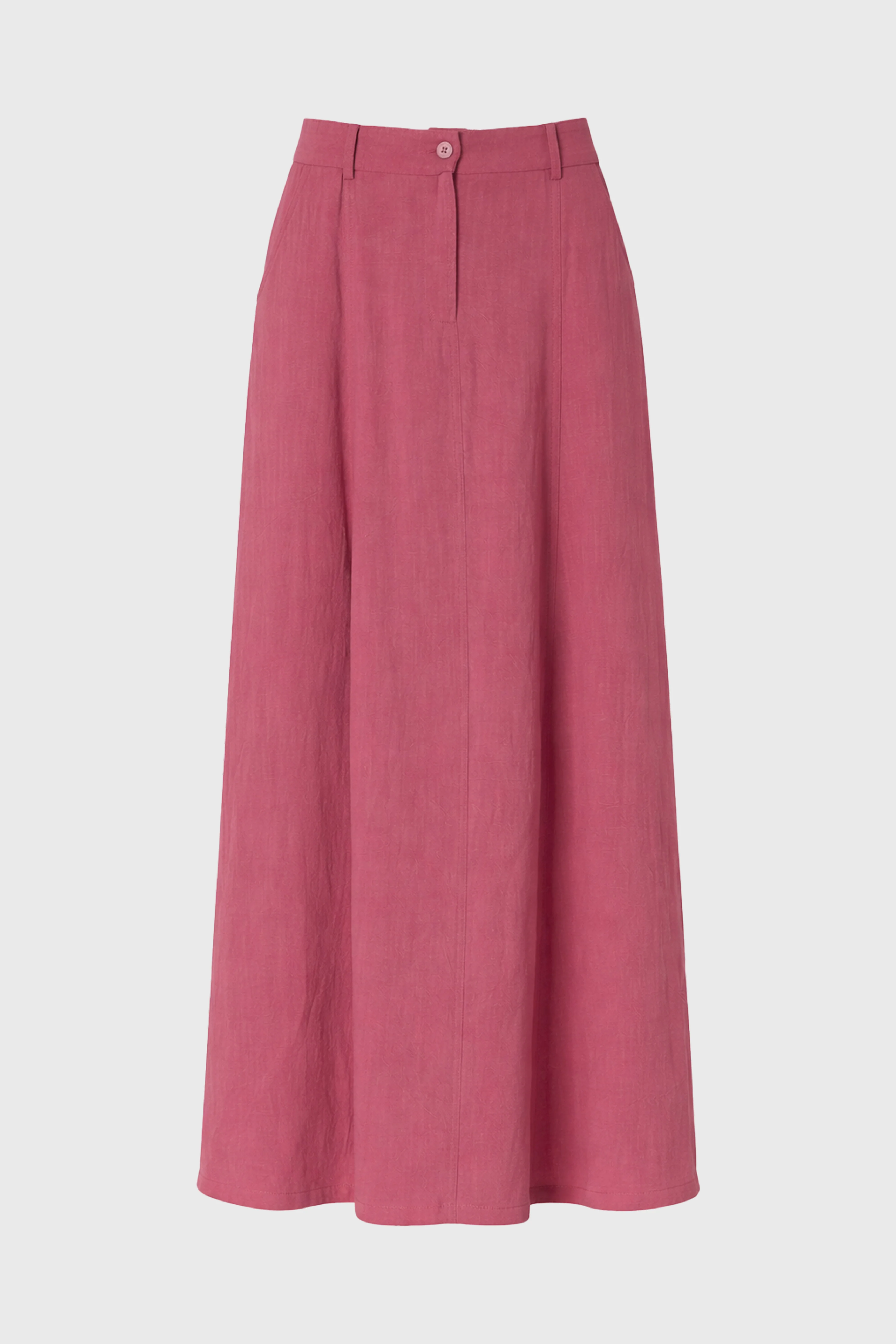 Raspberry Paneled Linen Feel Maxi Skirt - Image 6