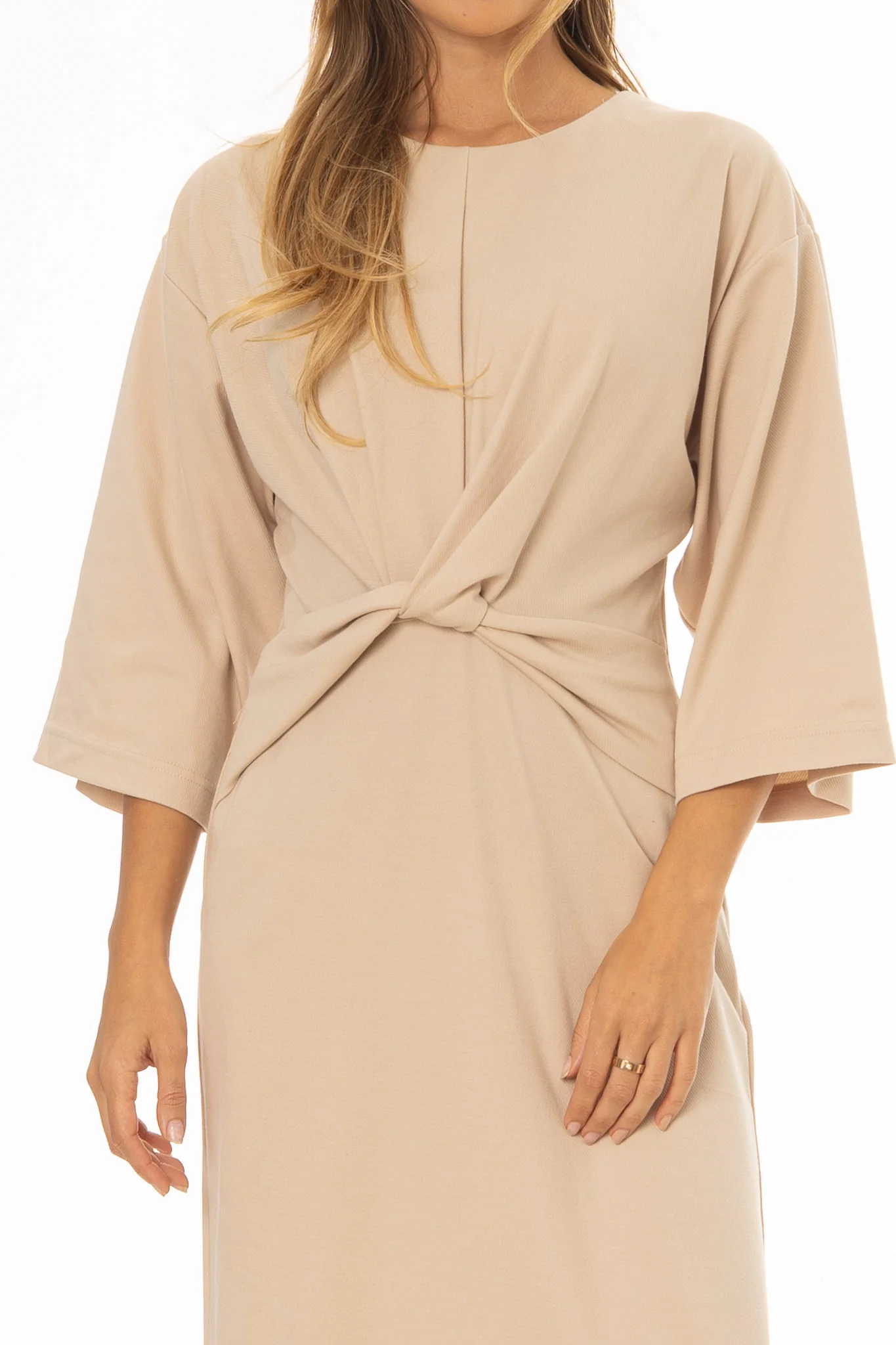 Sand Front Tie Knot Maxi Dress - Image 2