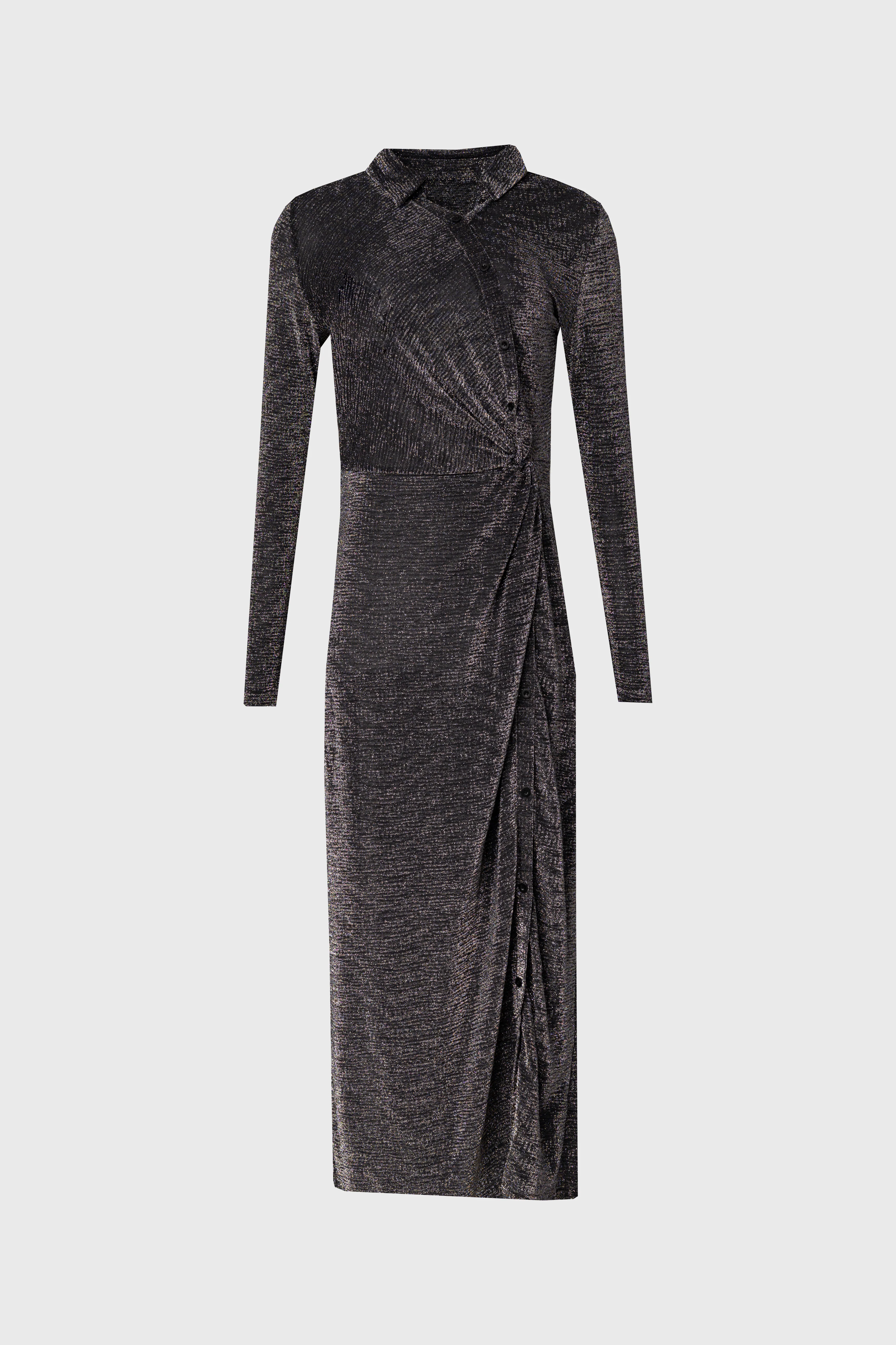 Silver Sparkle Side Button Maxi Dress - Image 5