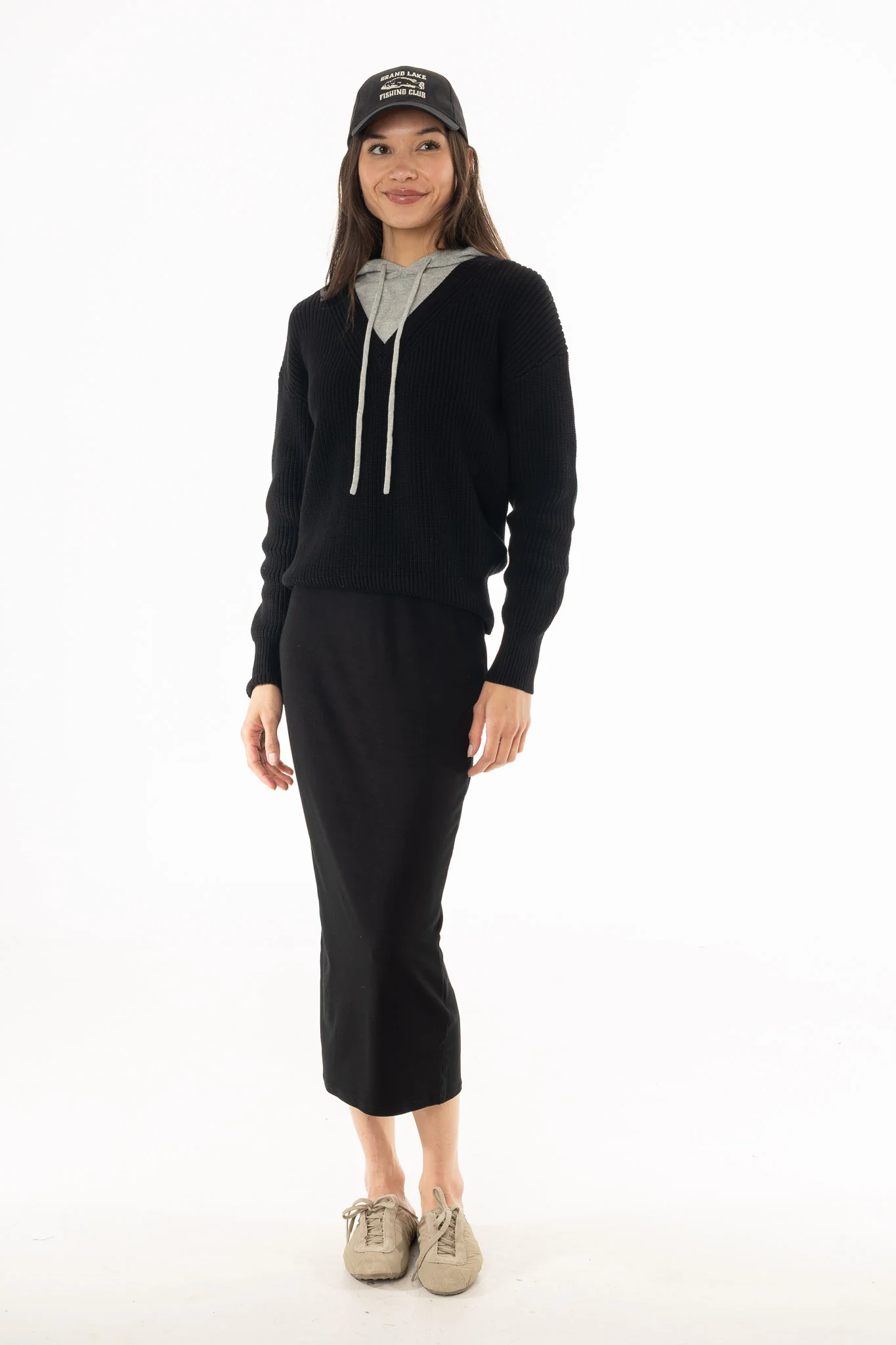 Black Solid Skirt Legging
