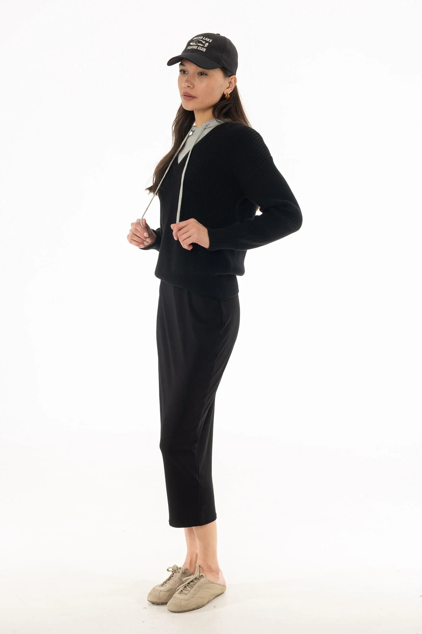 Black Solid Skirt Legging - Image 3