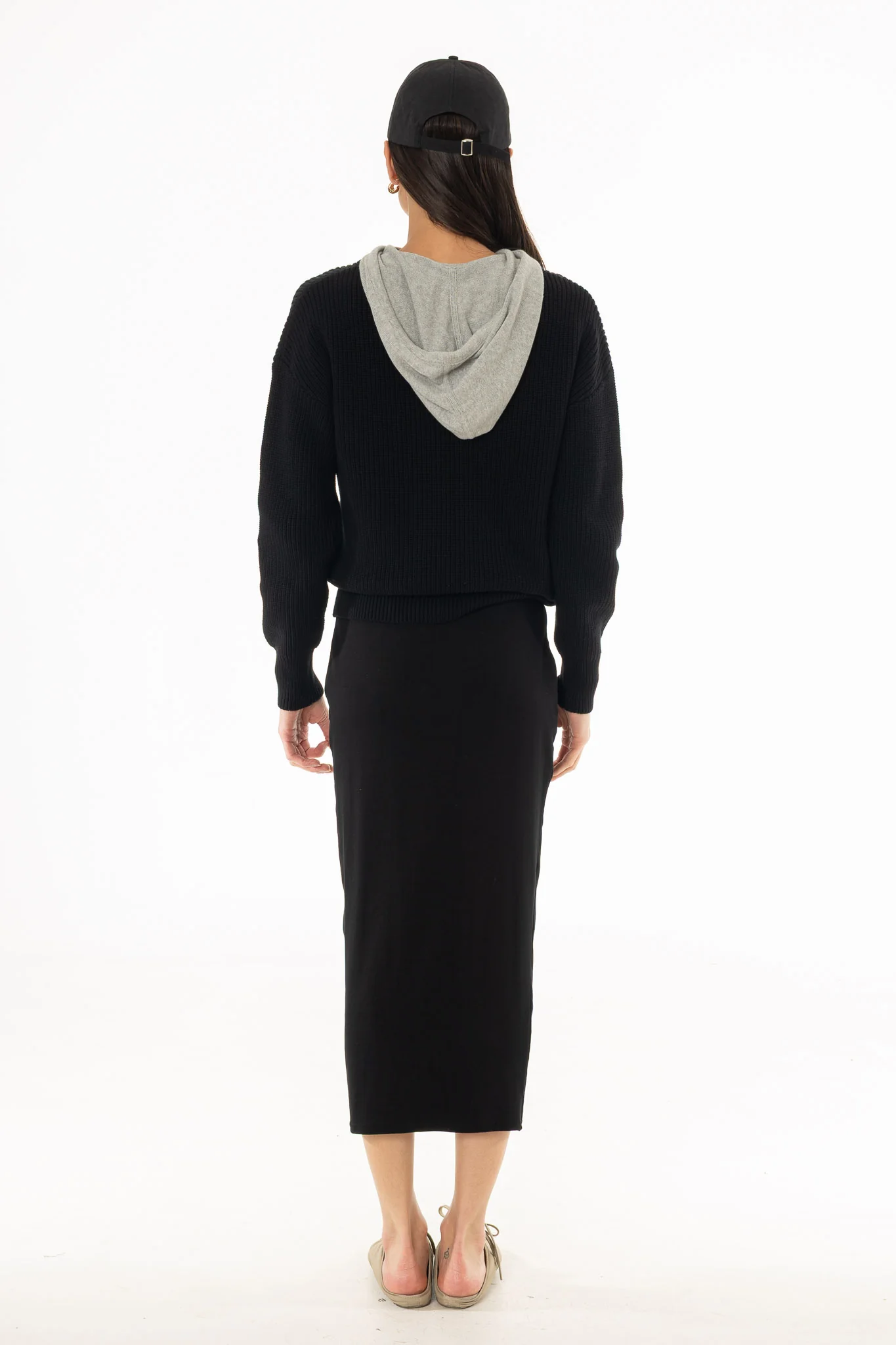 Black Solid Skirt Legging - Image 4