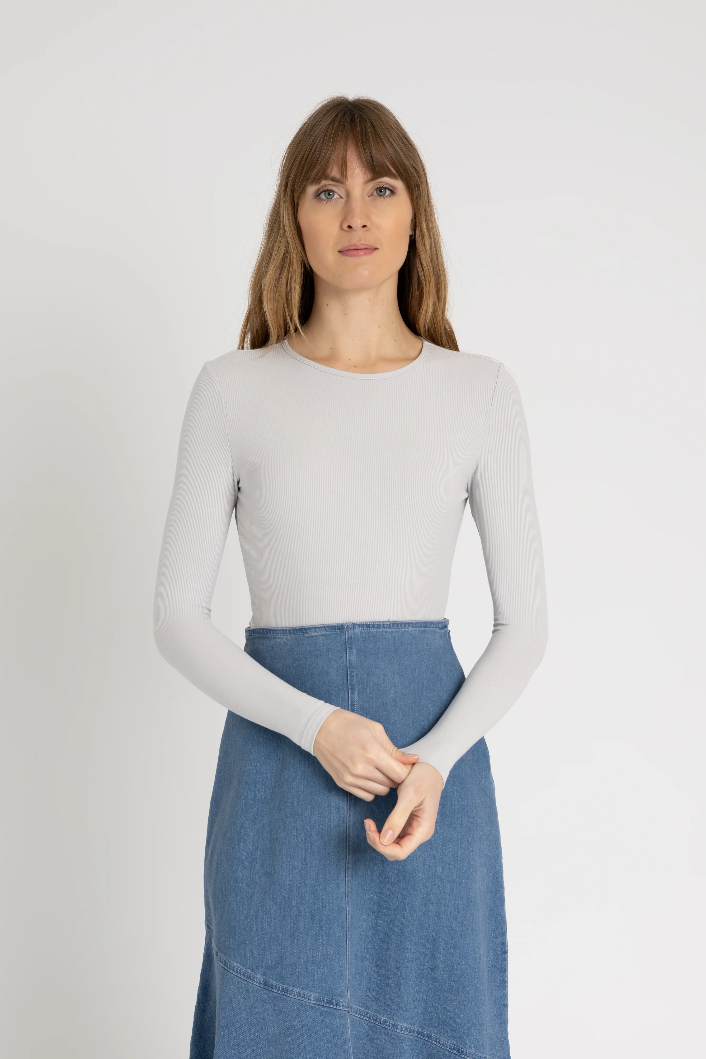 Slate Long Sleeve Ribbed Tee - Image 4