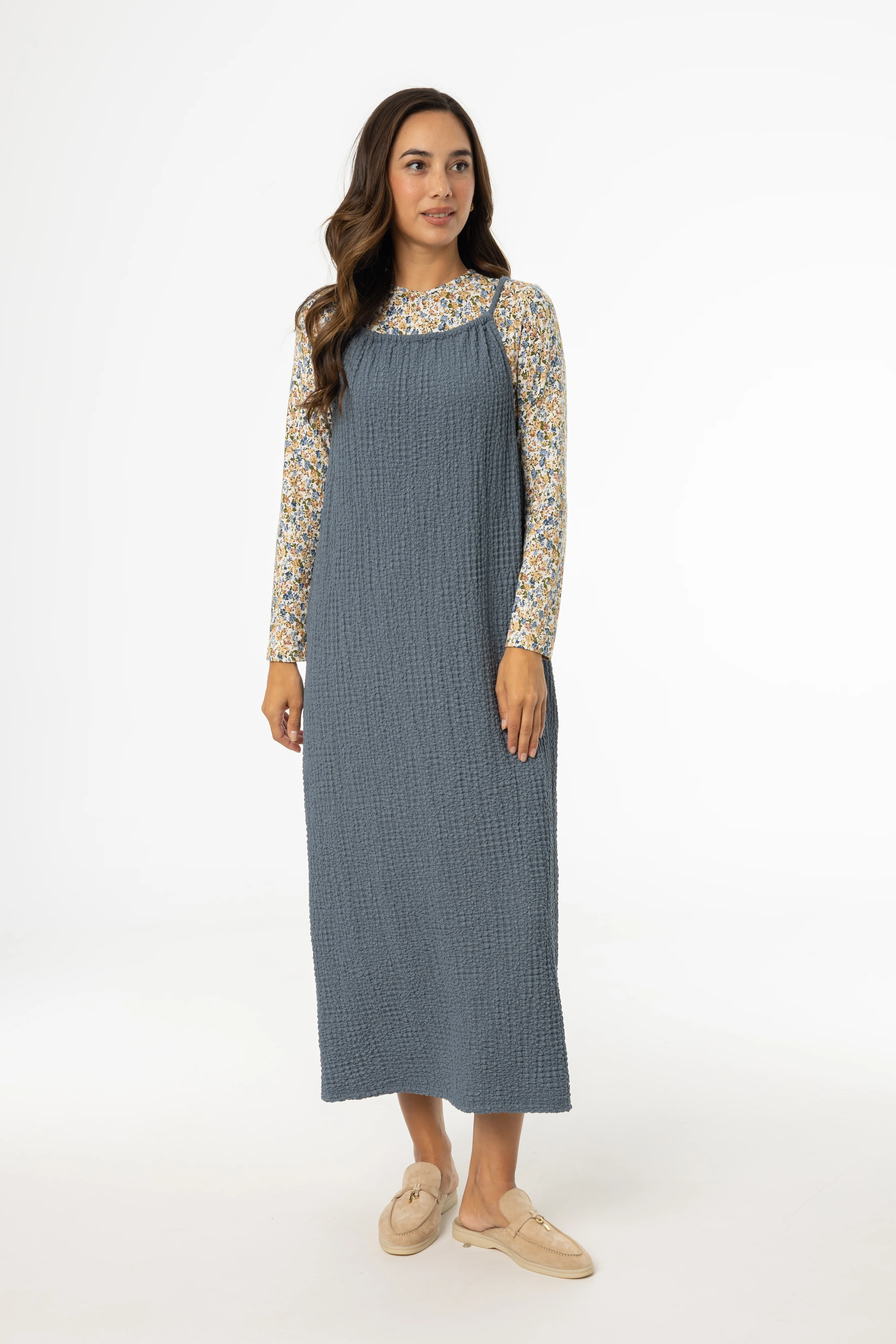 Slate Smocked Rope Midi Jumper - Image 4