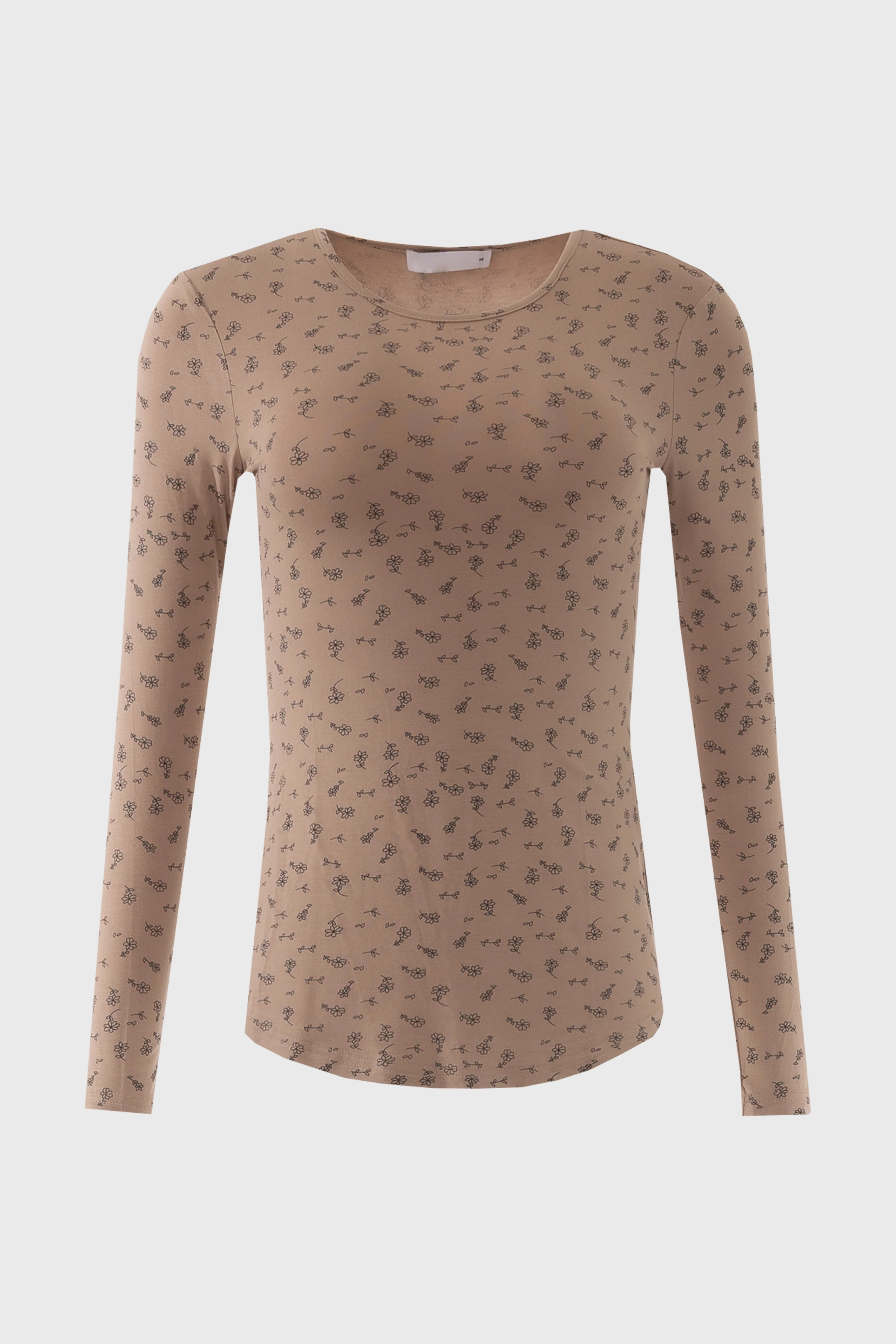 Tan Bloom Printed T-Shirt - Image 6