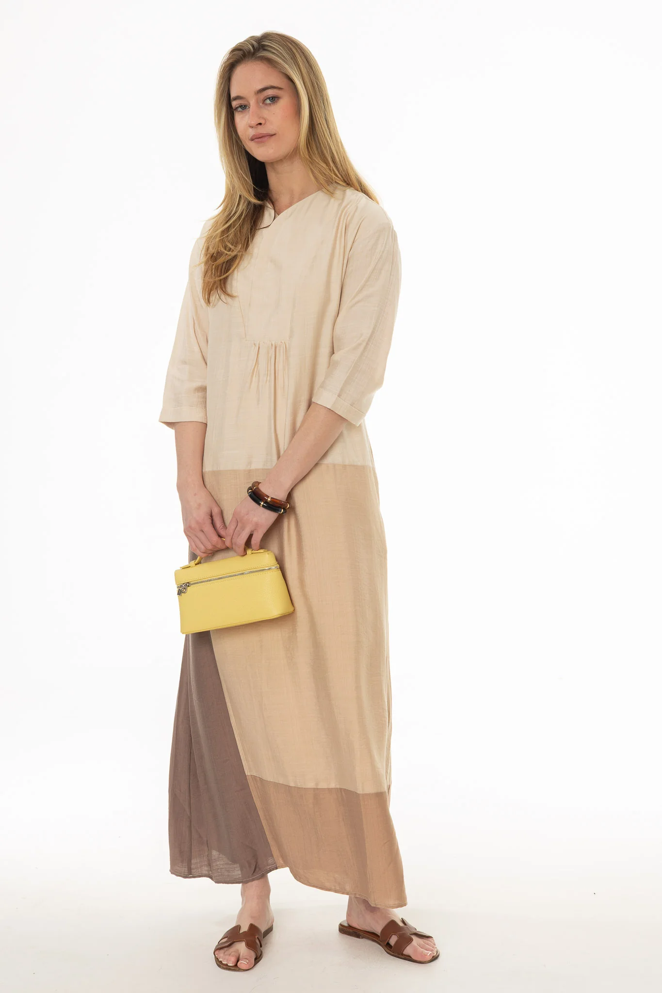Tan Colorblock Oversized Maxi Dress - Image 5