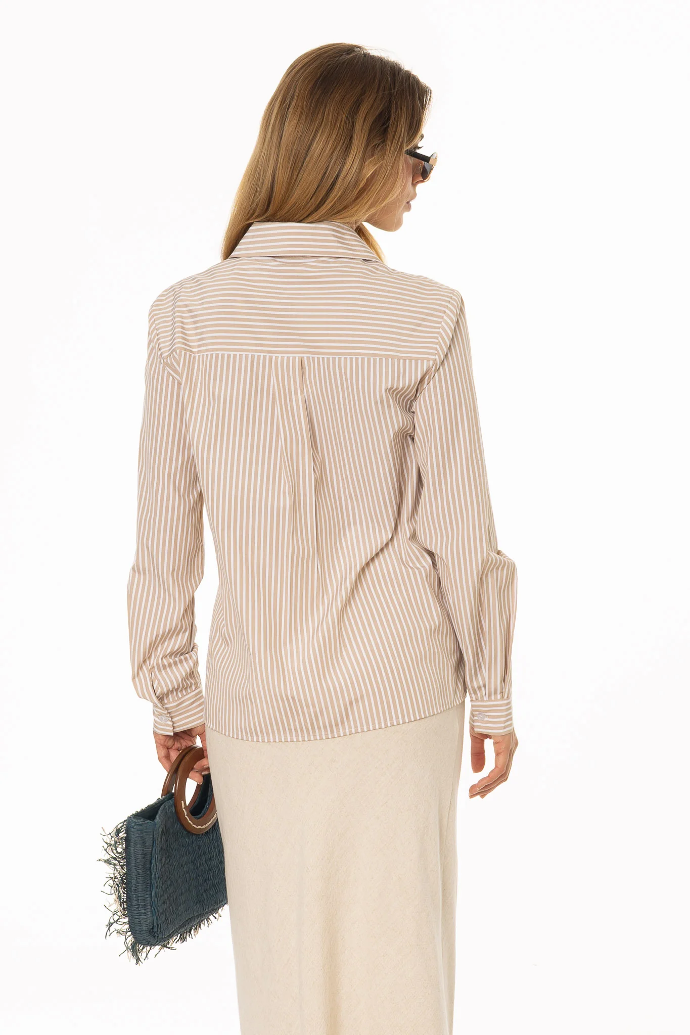 Tan Combo Blouse T-Shirt - Image 4