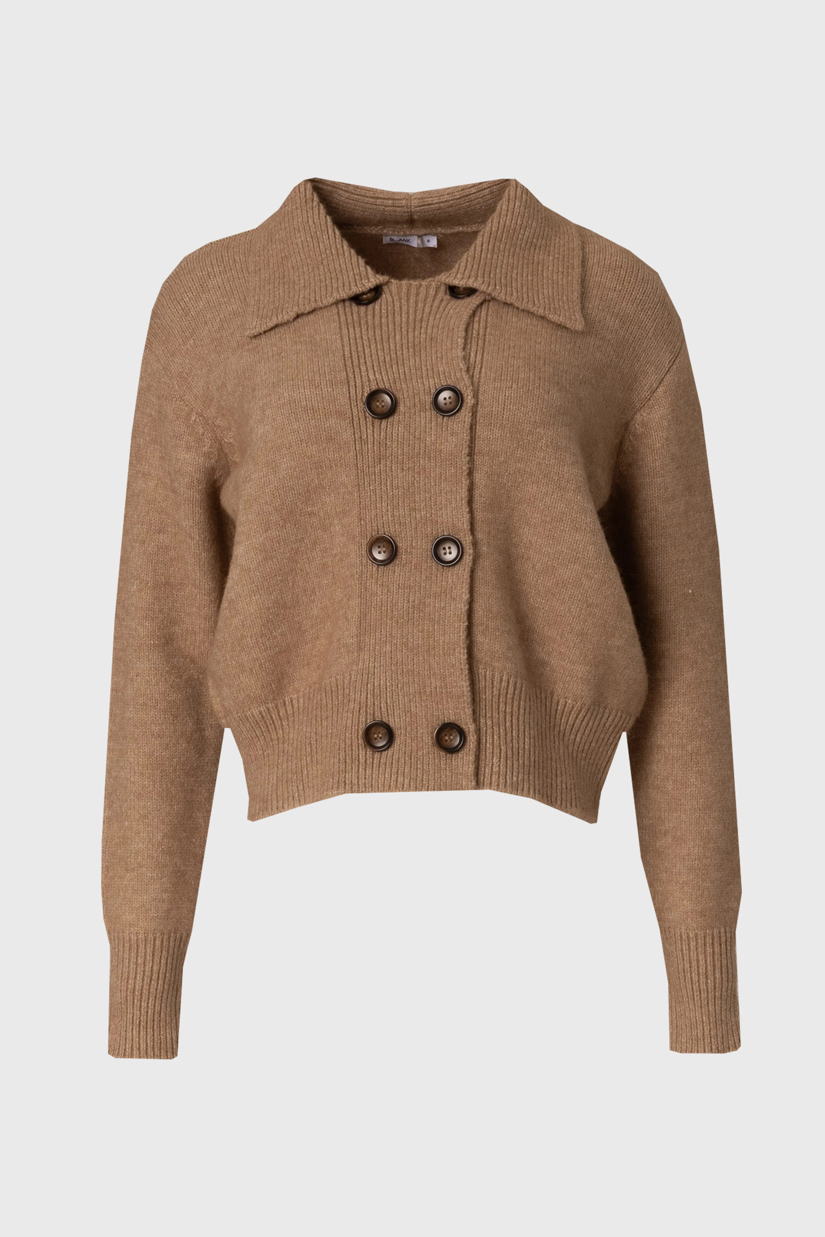 Tan Double Breasted Sweater - Image 6
