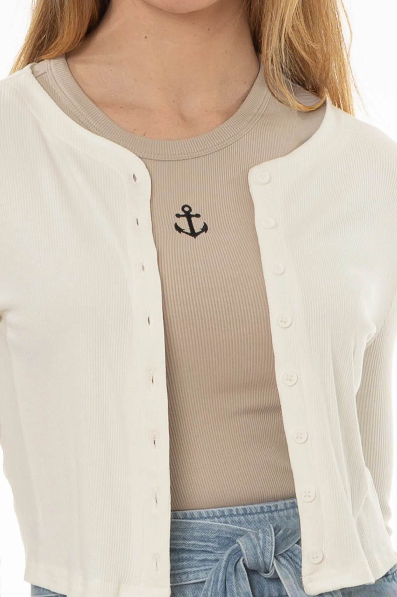 Tan Embroidered Tank Top - Image 2