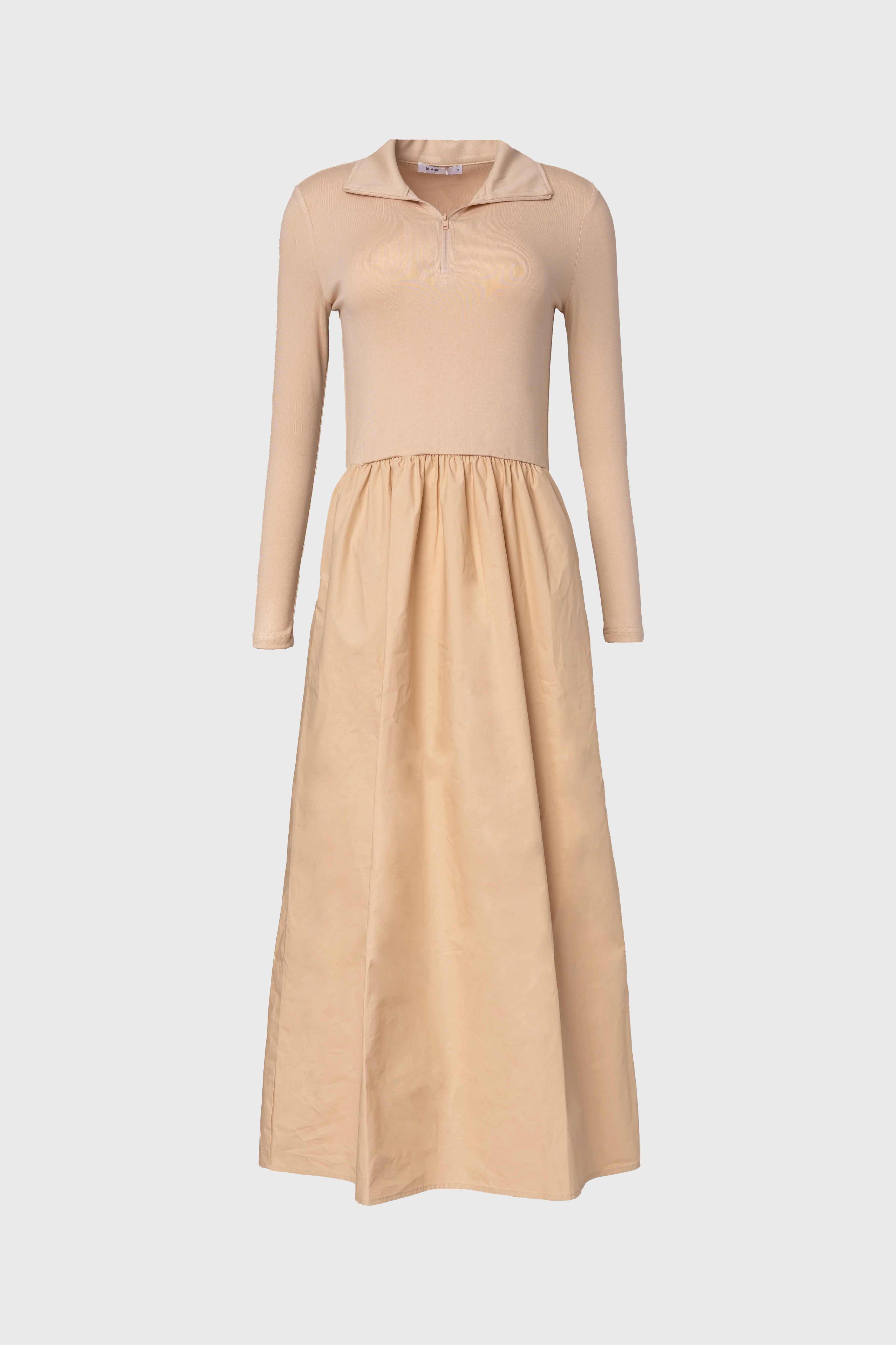 Tan Quarter Zip Maxi Dress - Image 5