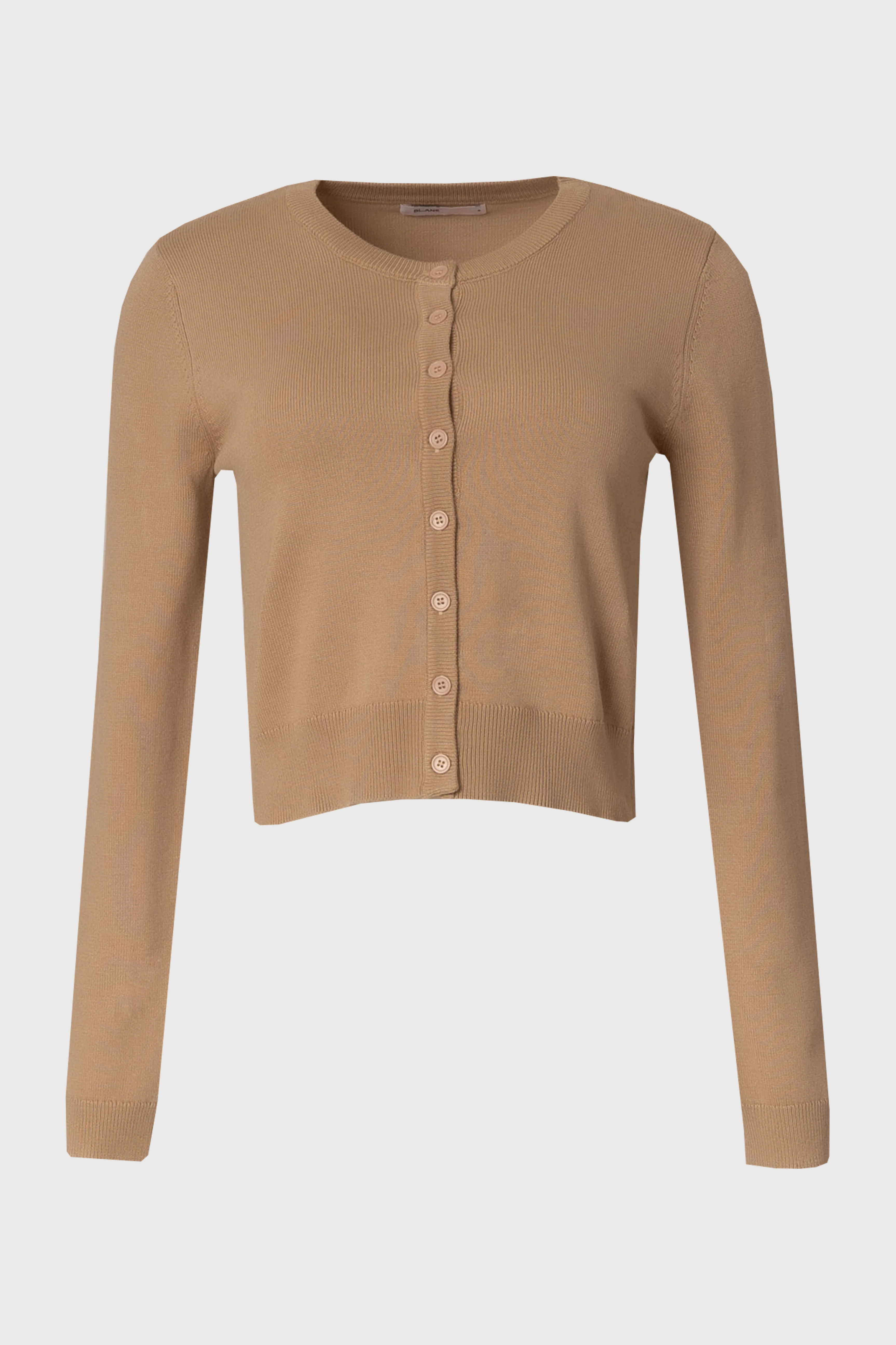 Tan Round Neck Knit Cardigan - Image 5