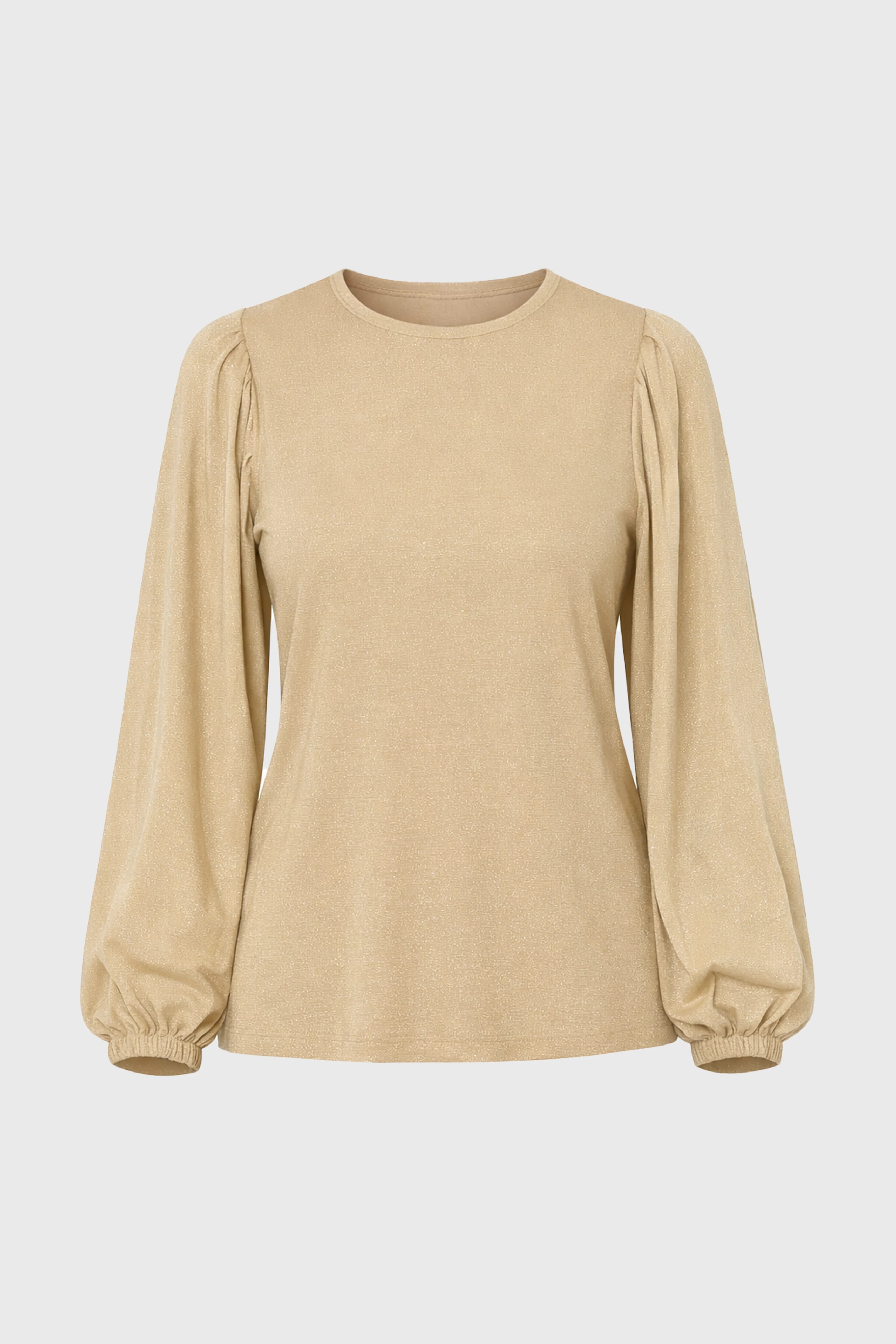 Tan Sparkle Puff Sleeve Top - Image 6