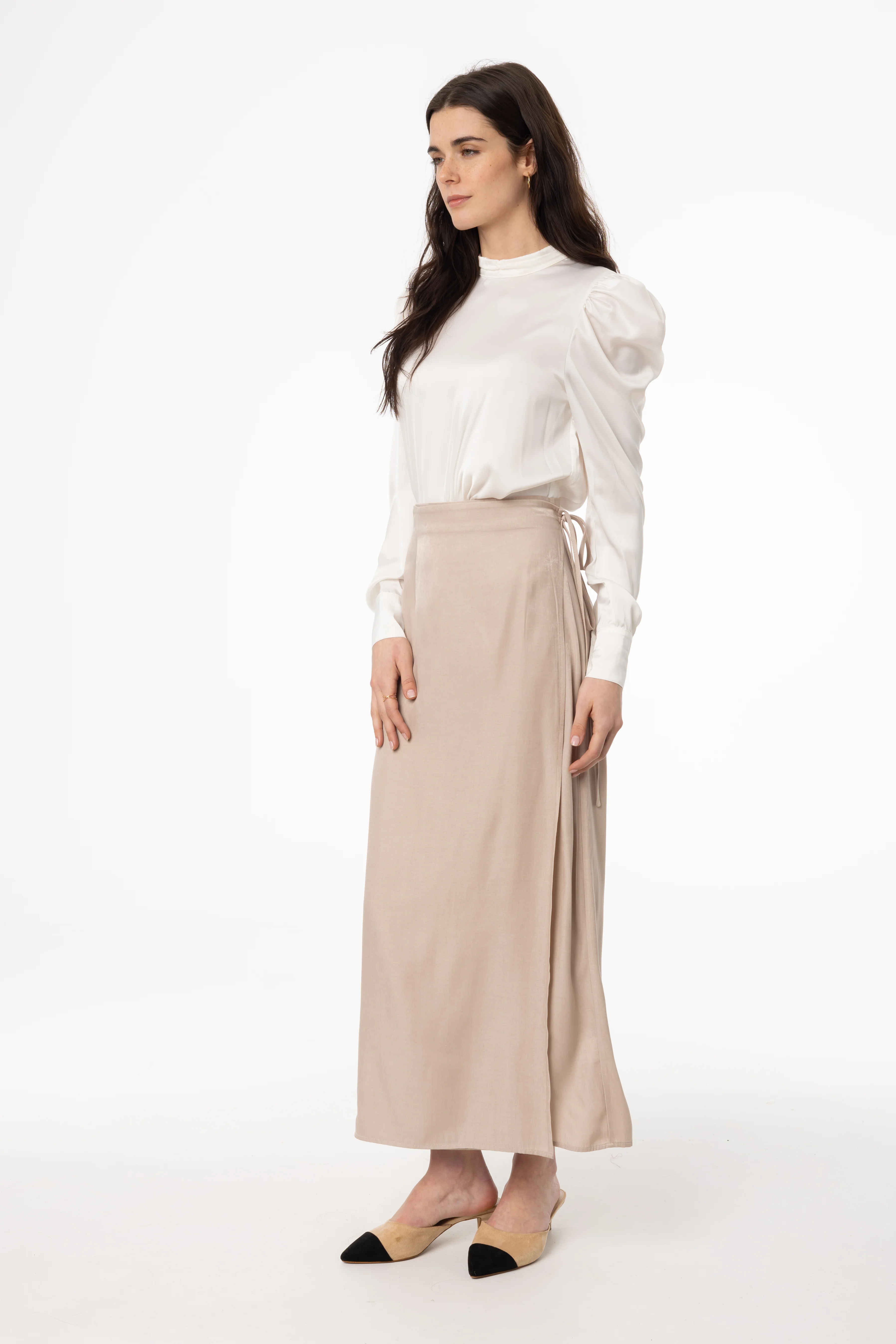 Tan Wrap Skirt - Image 2