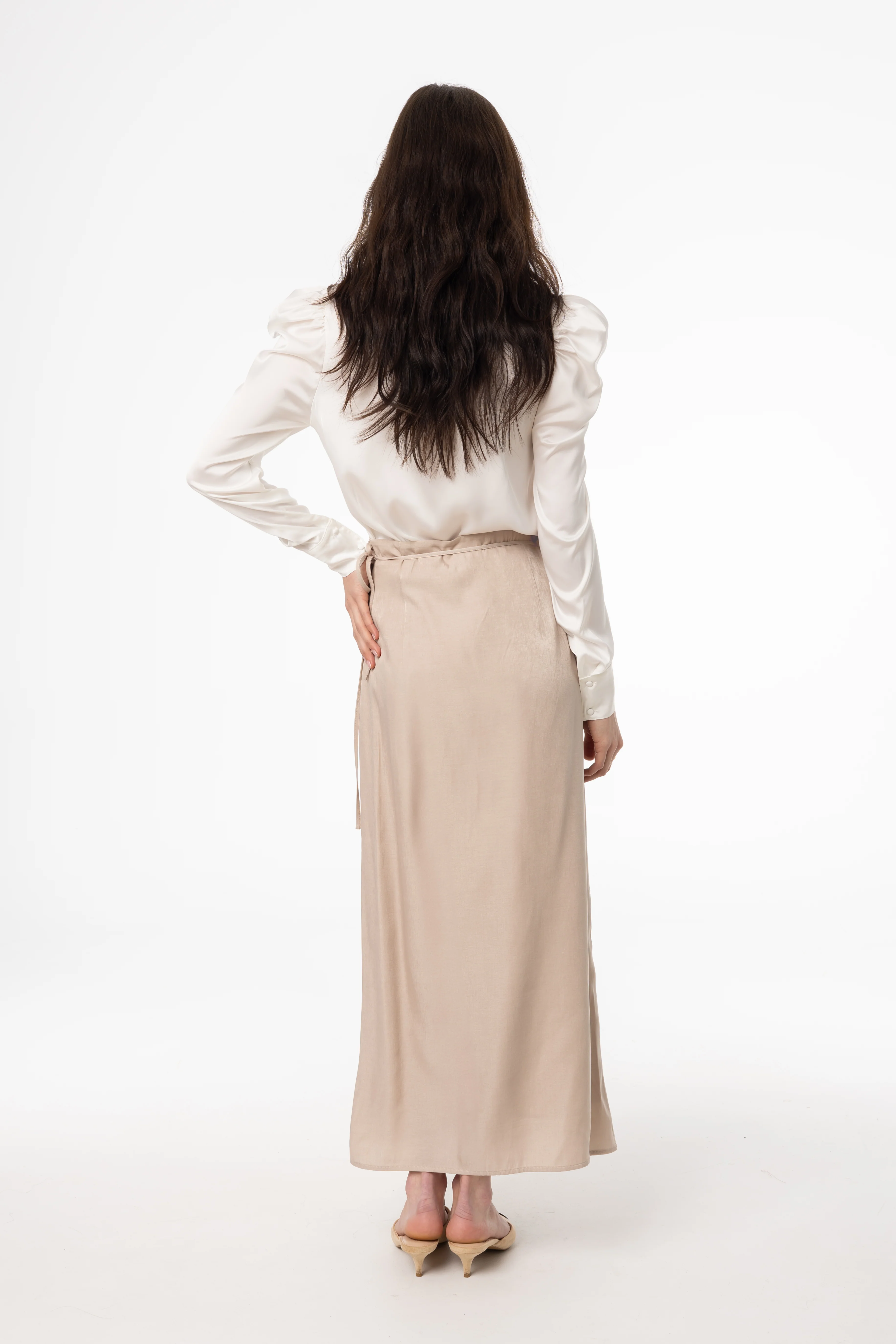 Tan Wrap Skirt - Image 3