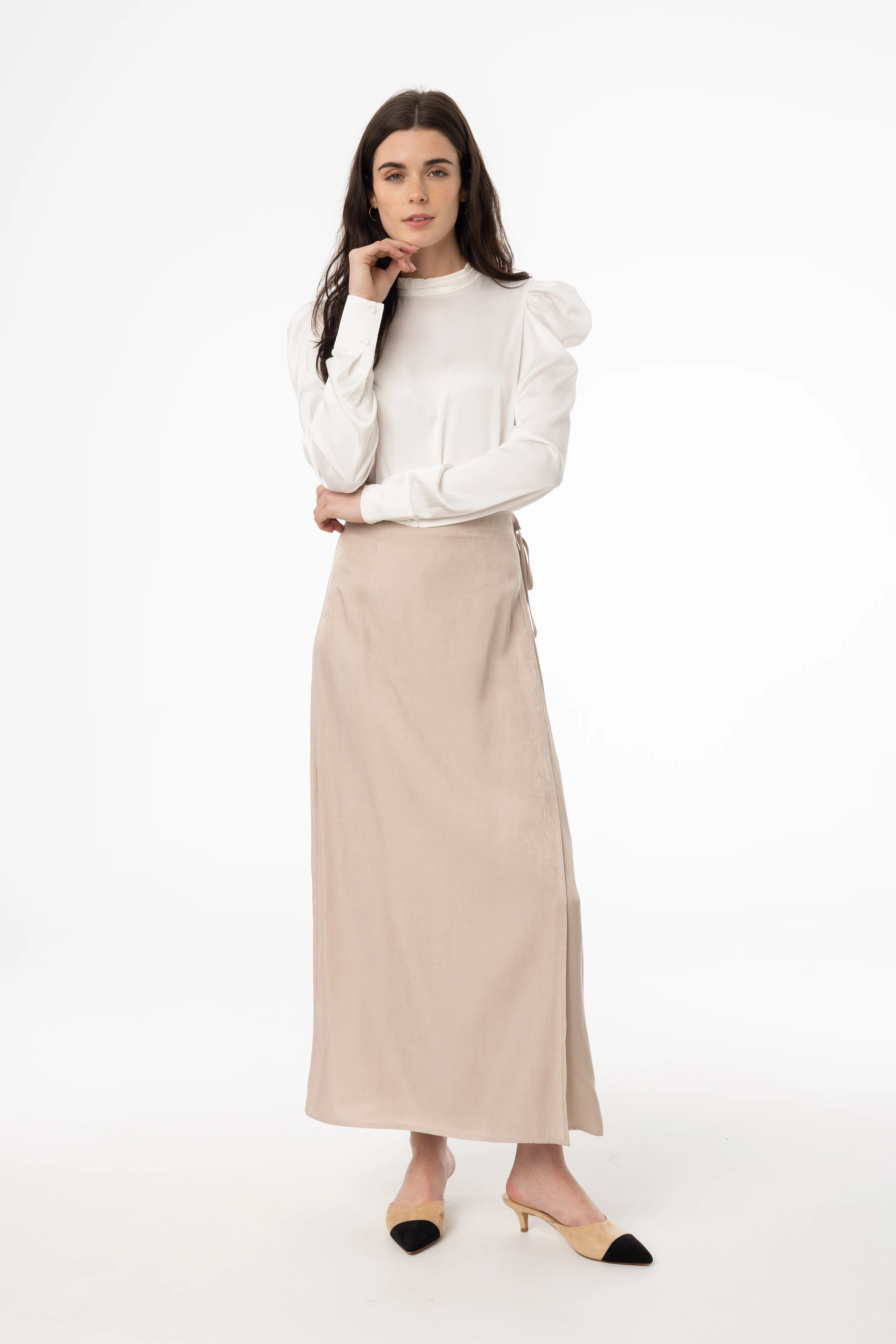 Tan Wrap Skirt - Image 4