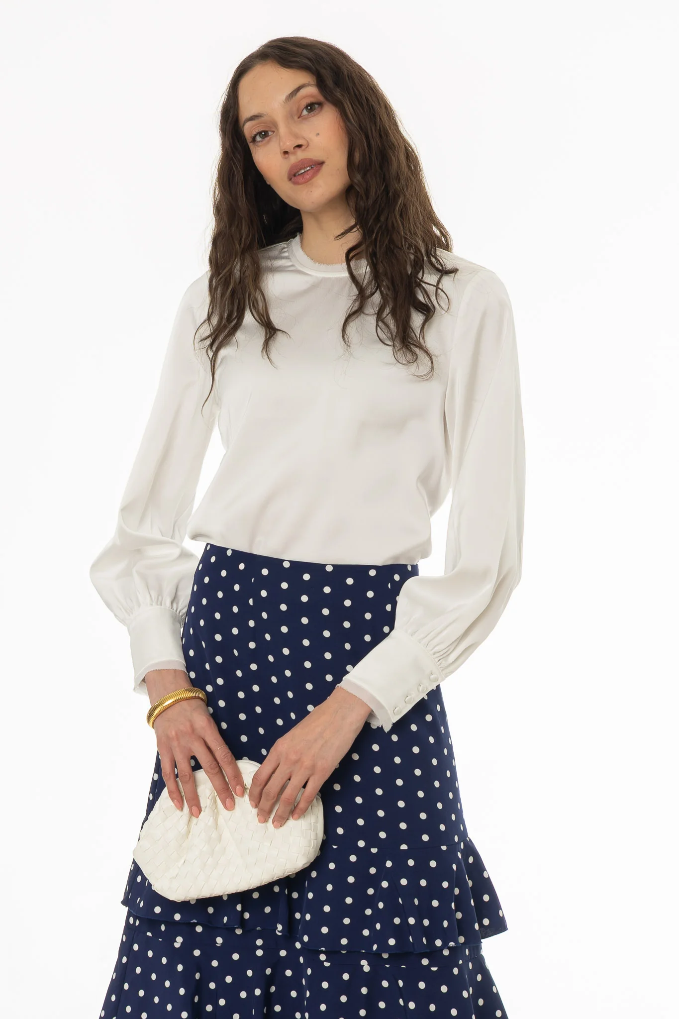 White Chiffon Edge Blouse - Image 5